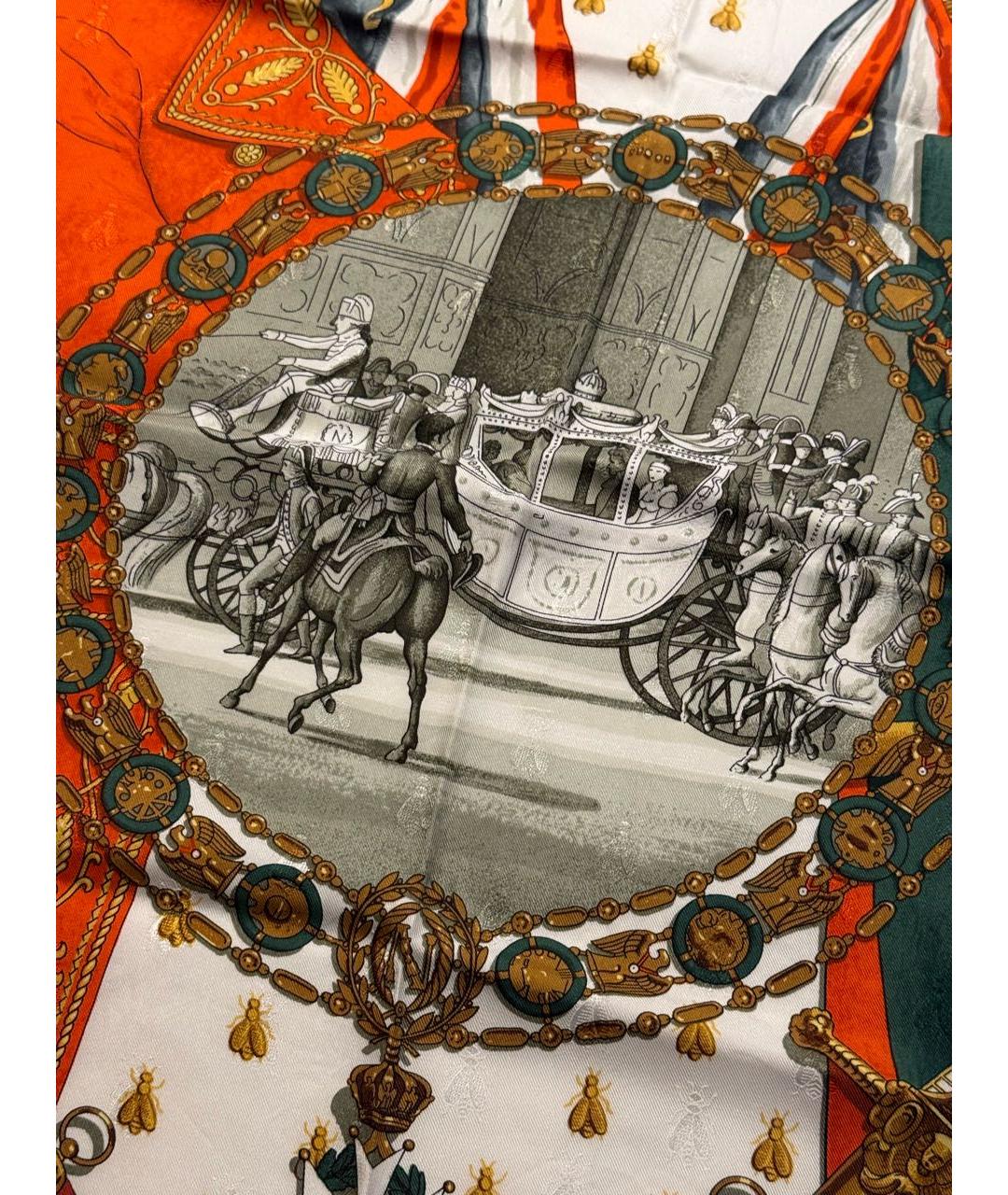 HERMES Синий шелковый платок, фото 7