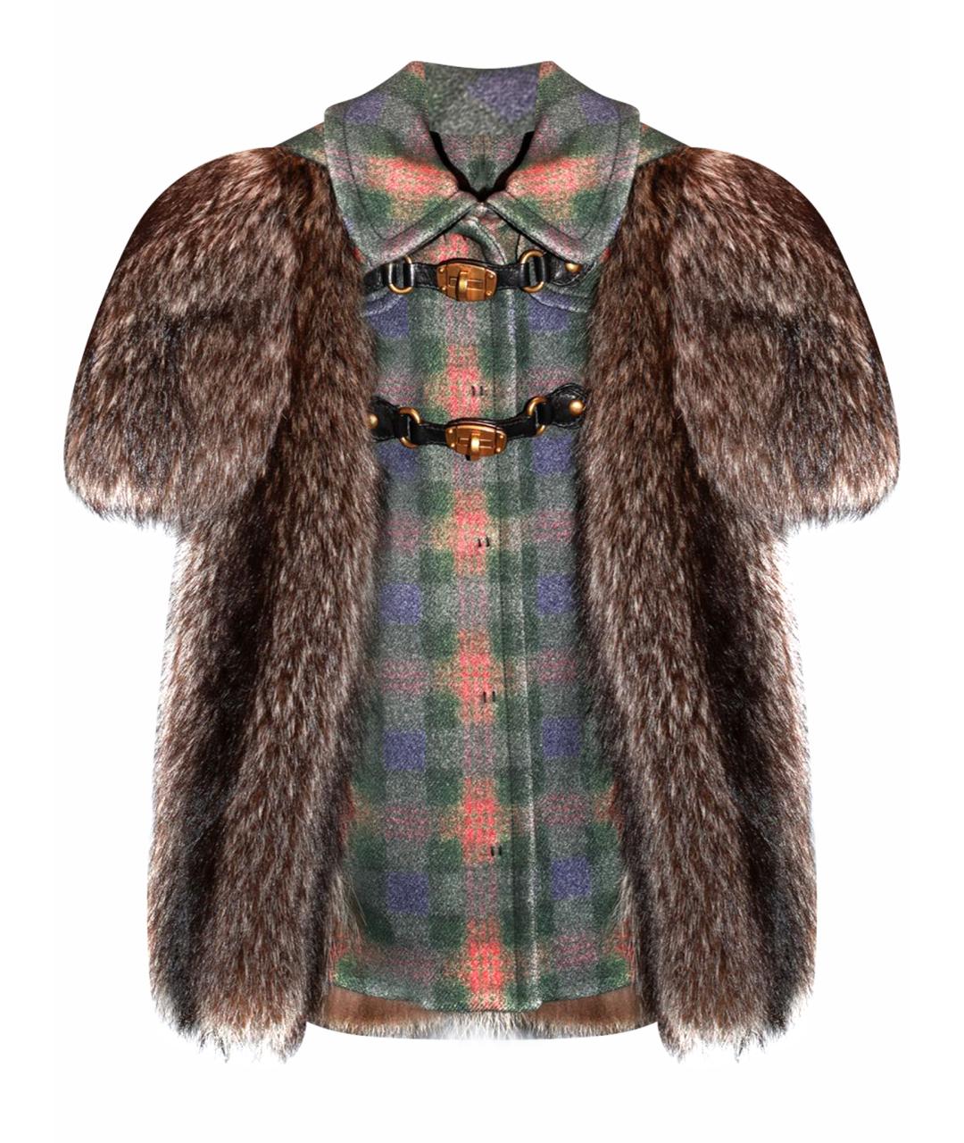 MIU MIU Мульти меховая шуба, фото 1