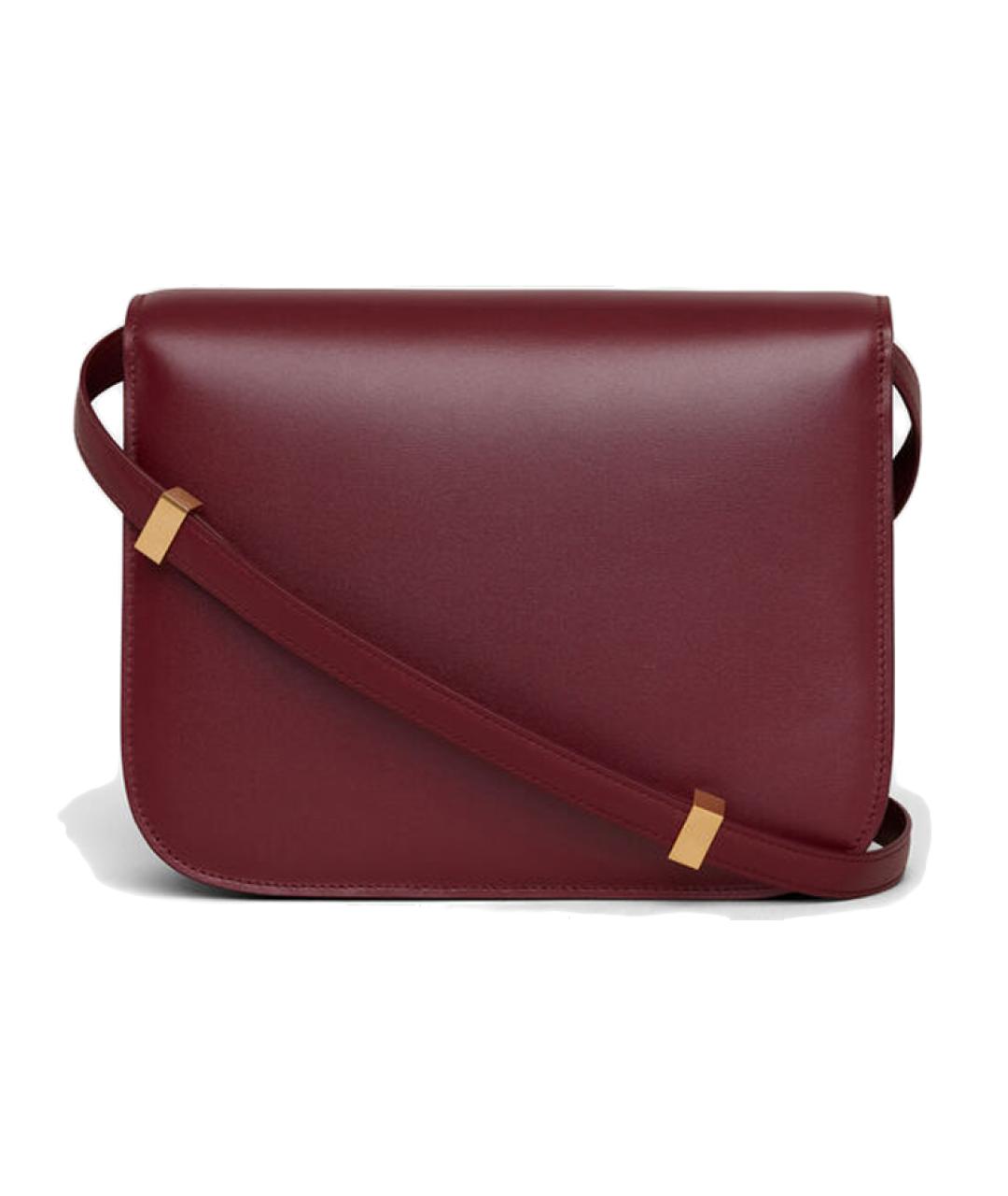 CELINE Бордовая кожаная сумка через плечо, фото 5
