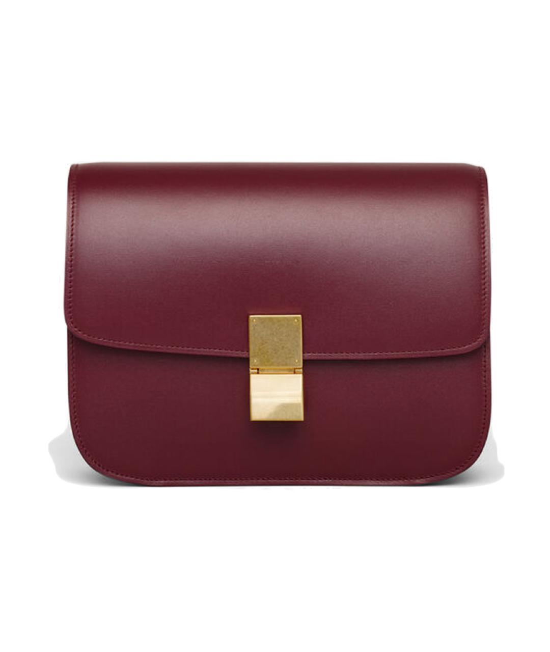 CELINE Бордовая кожаная сумка через плечо, фото 1