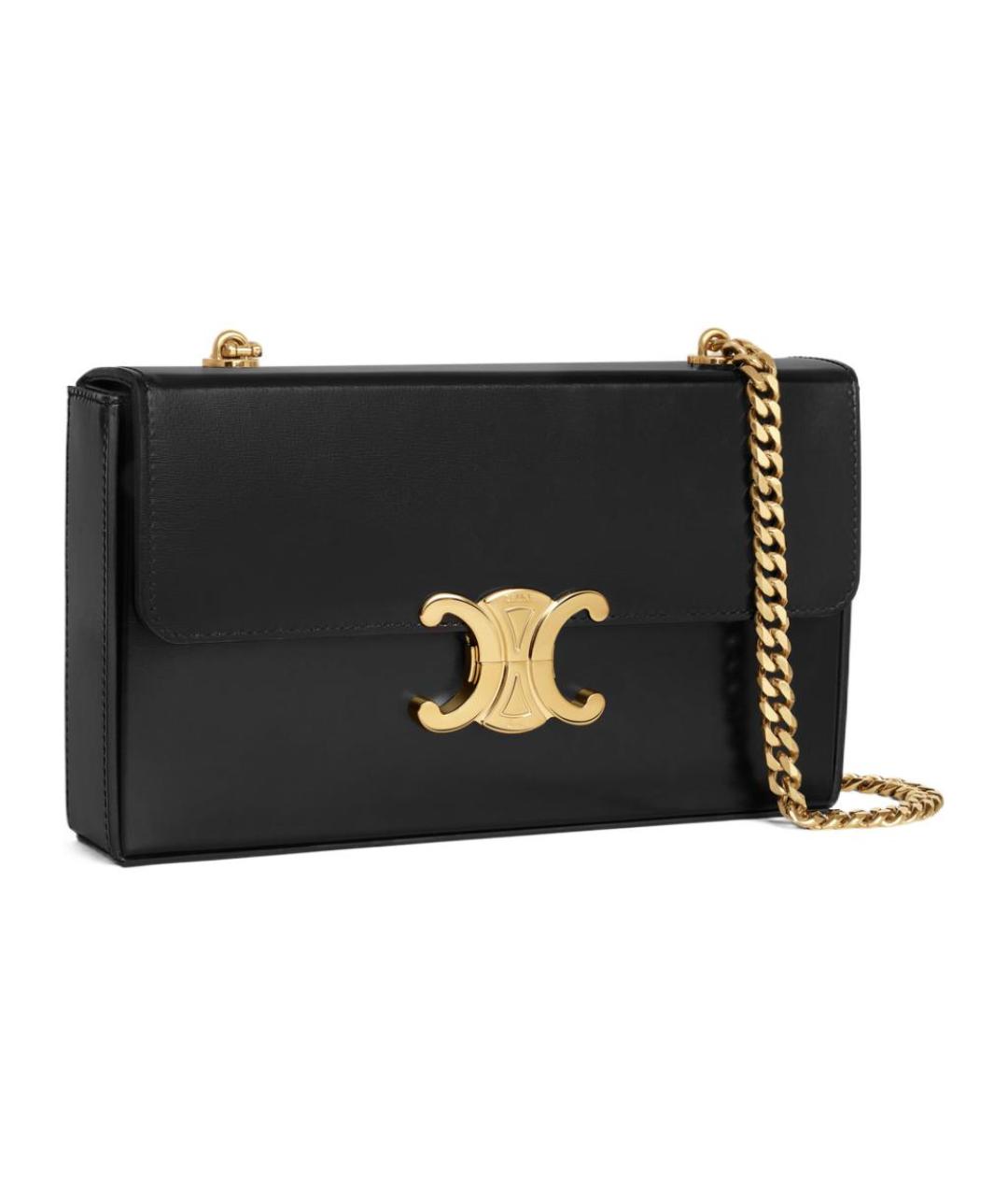 CELINE Черная кожаная сумка через плечо, фото 2