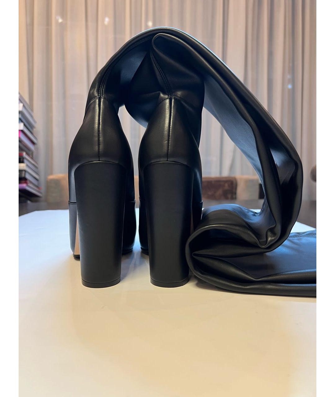 LE SILLA Черные кожаные ботфорты, фото 4