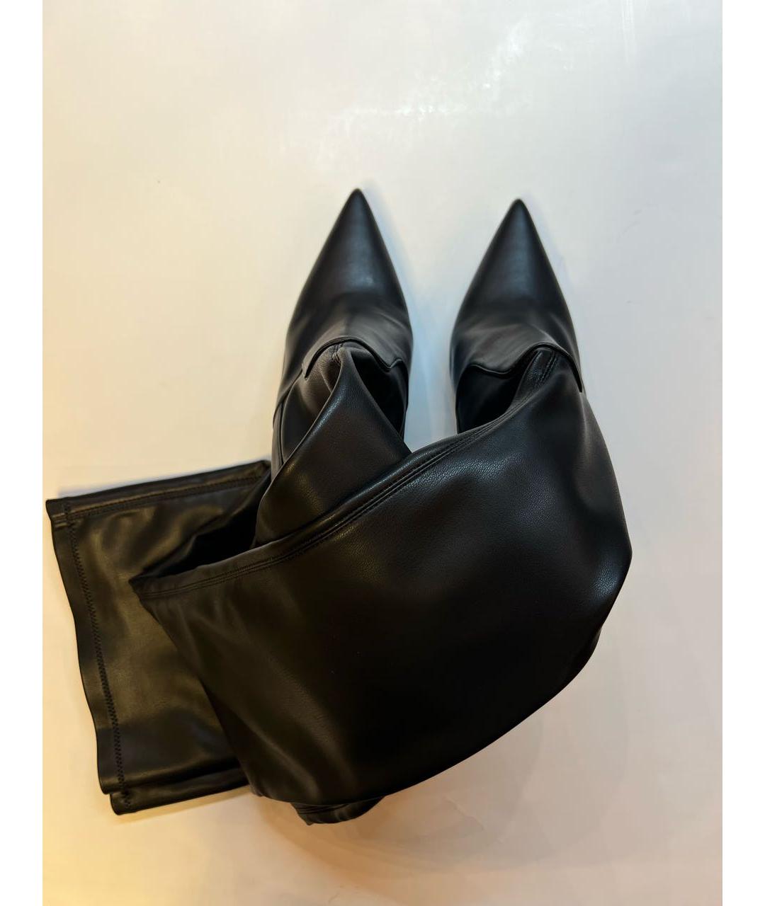 LE SILLA Черные кожаные ботфорты, фото 3