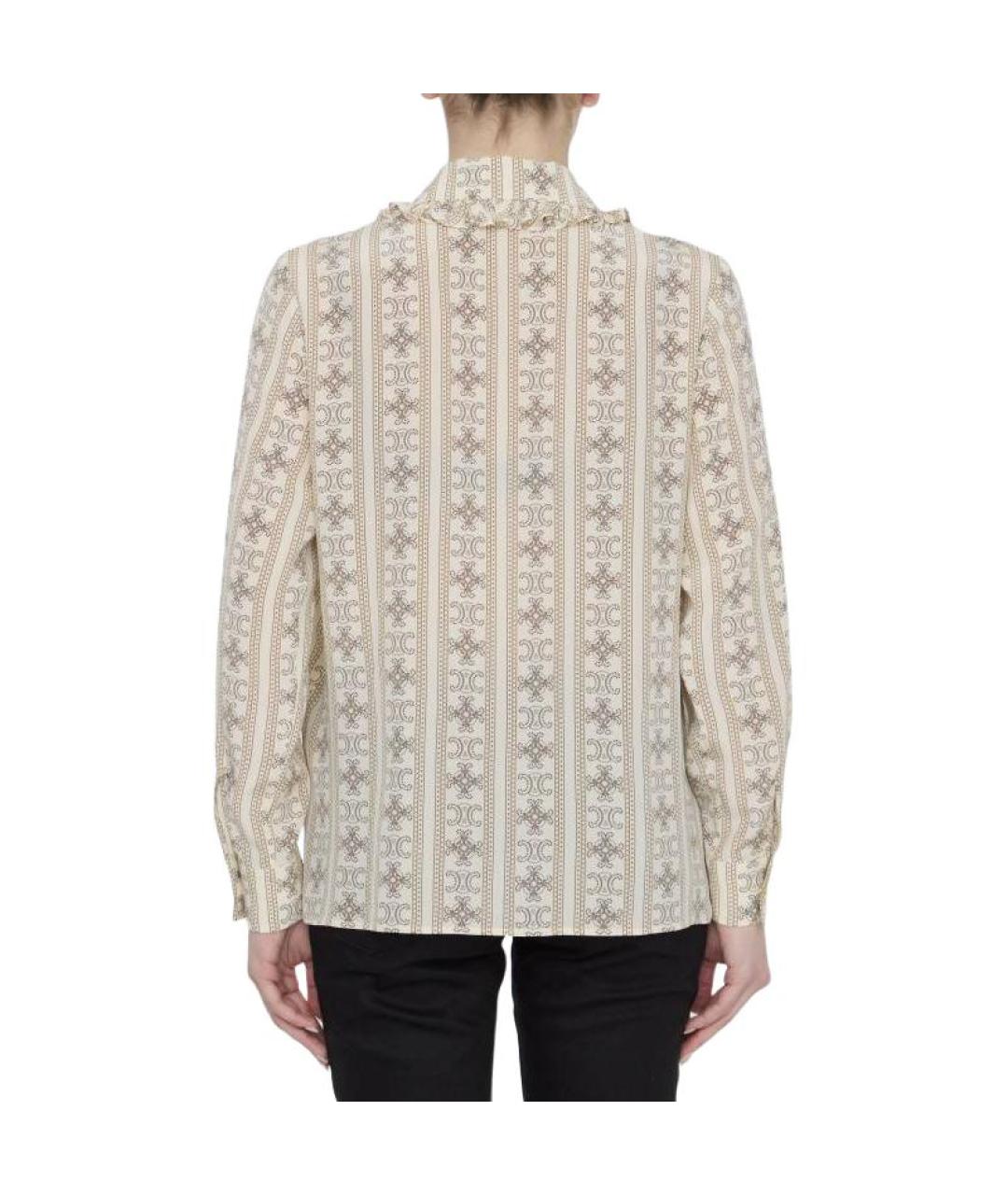 CELINE Хаки шелковая рубашка, фото 4