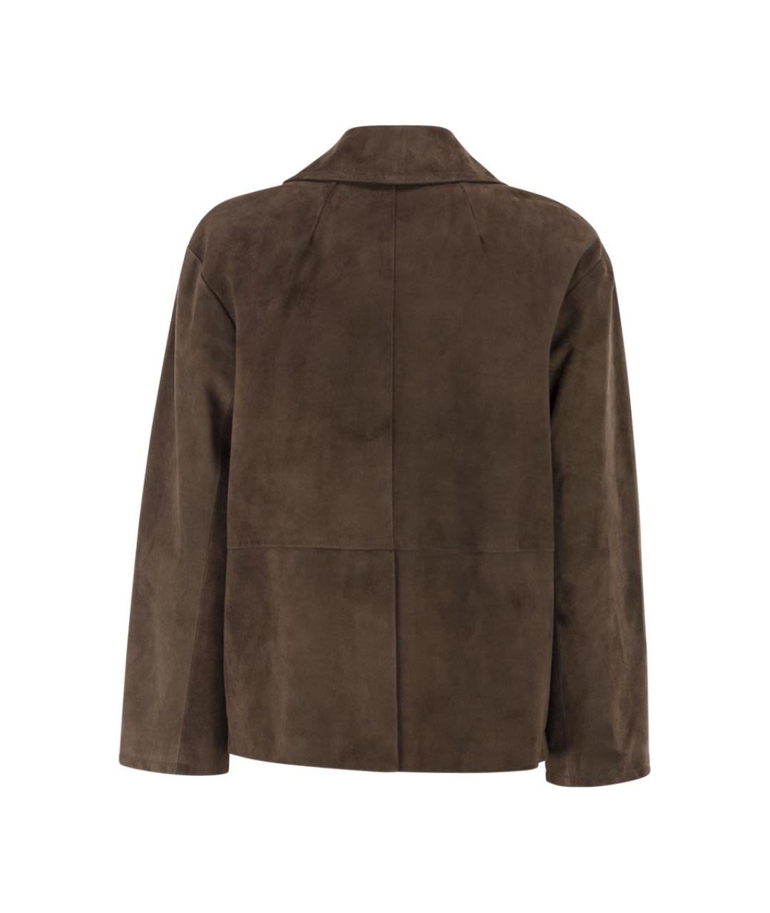 'S MAX MARA Коричневая замшевая куртка, фото 2