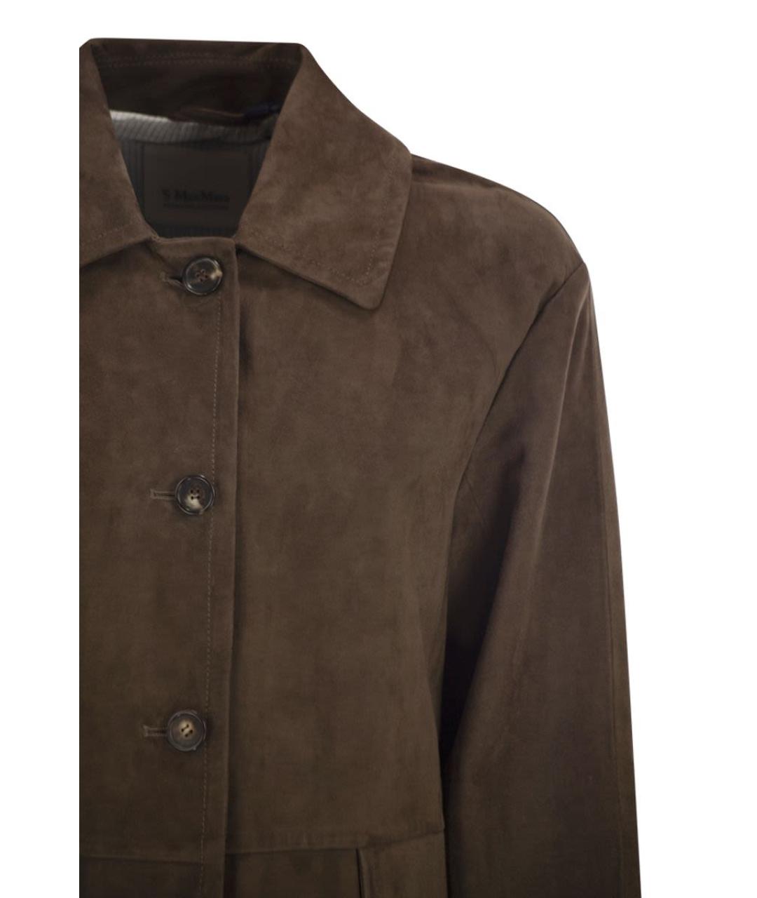 'S MAX MARA Коричневая замшевая куртка, фото 4