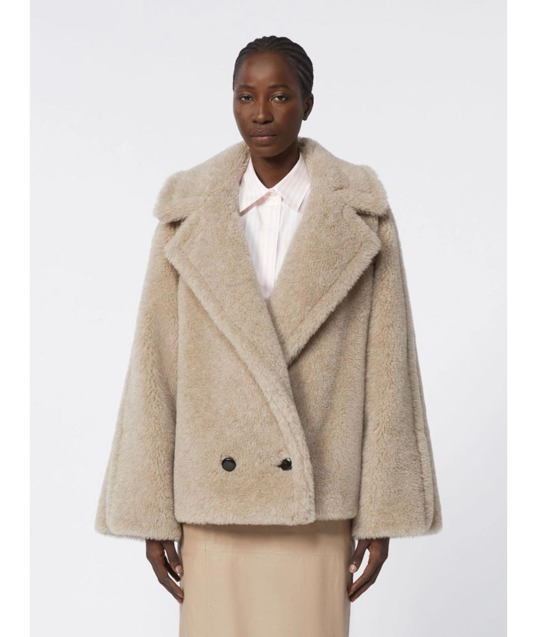 MAX MARA Бежевое шерстяное пальто, фото 3