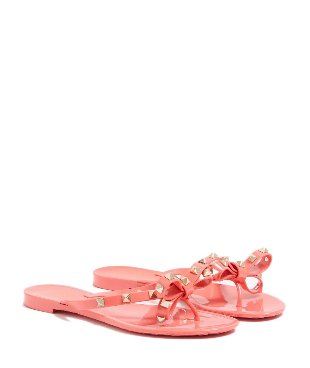 VALENTINO Розовые резиновые шлепанцы, фото 2