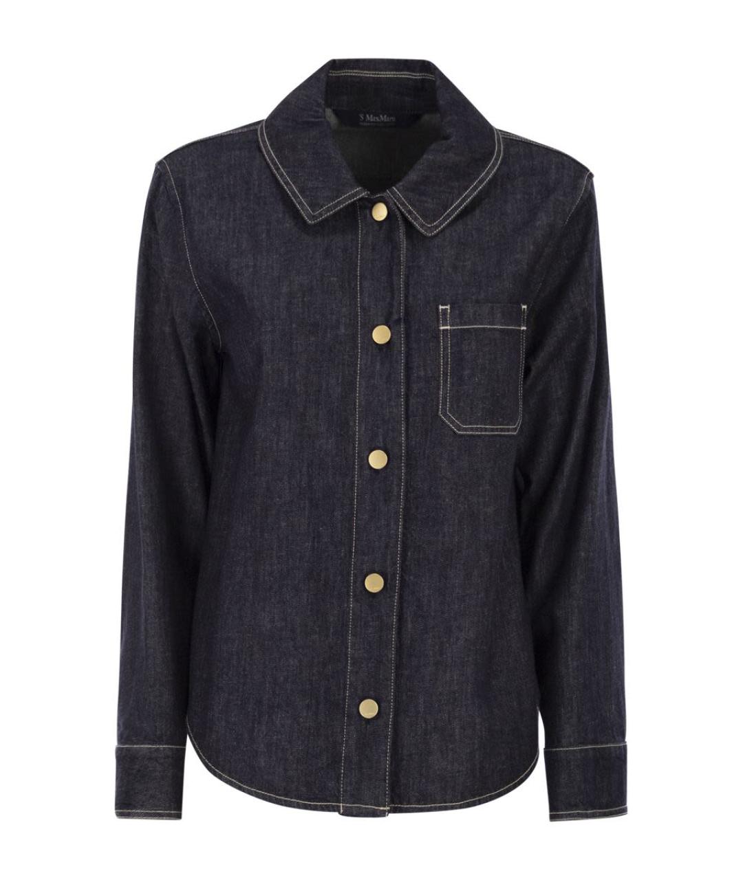 'S MAX MARA Синяя хлопковая рубашка, фото 1