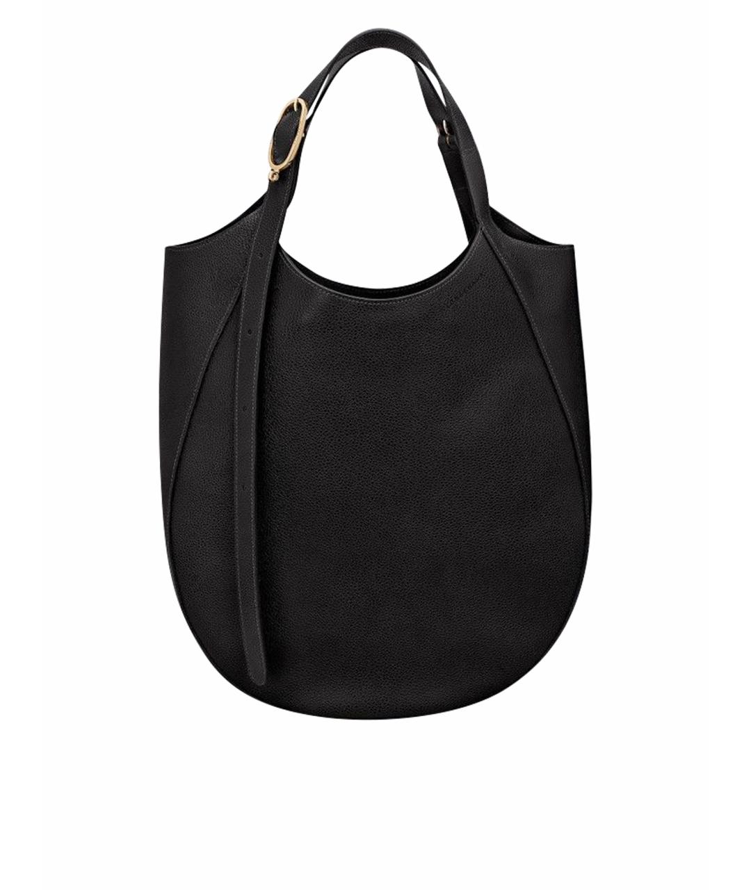 LONGCHAMP Черная кожаная сумка тоут, фото 1