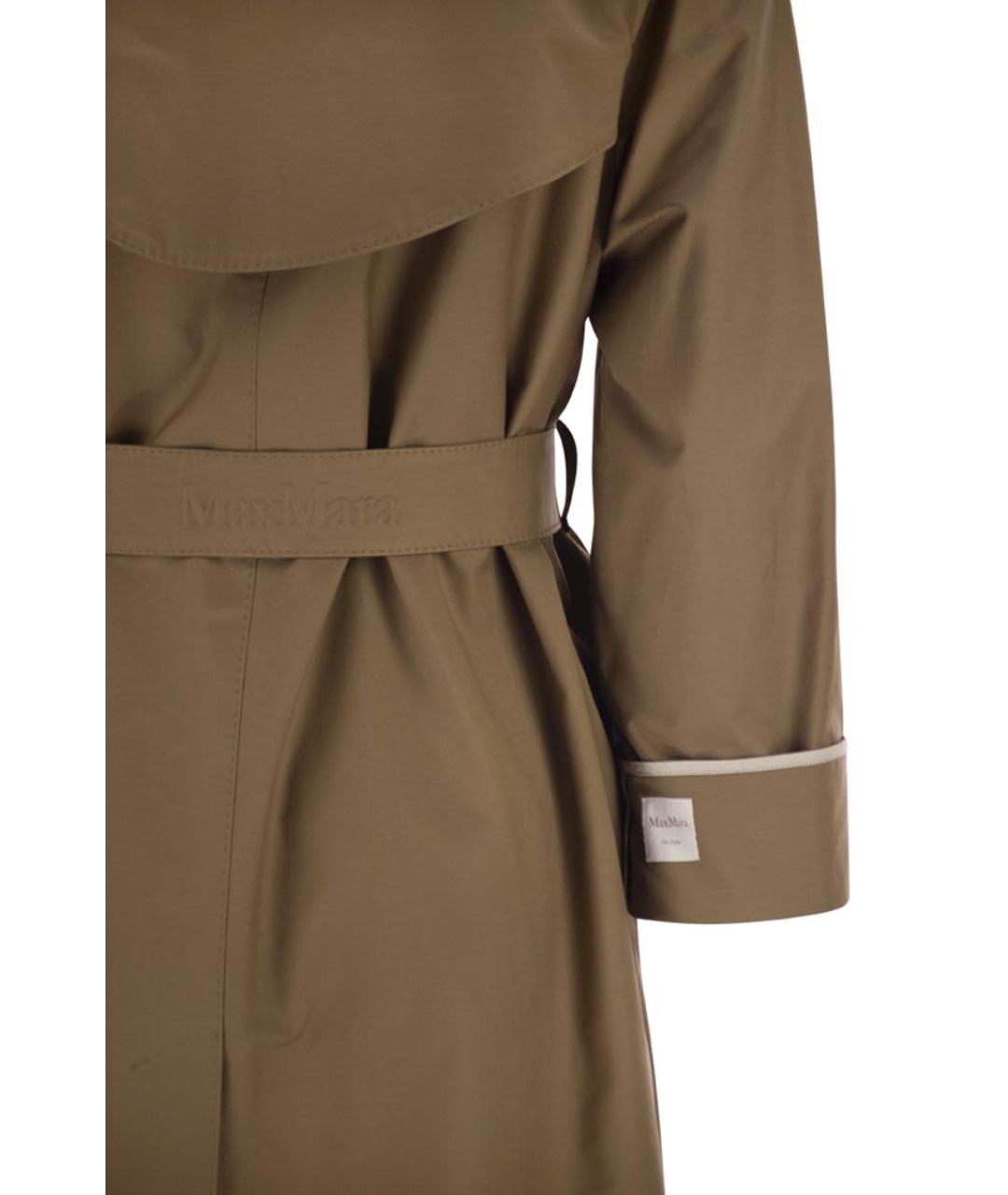 MAX MARA Коричневый хлопковый тренч/плащ, фото 4