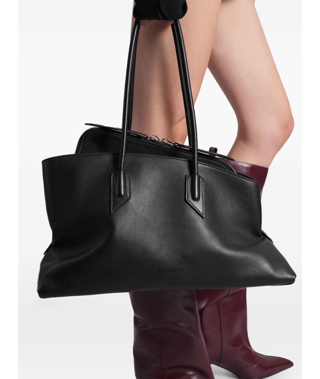 THE ATTICO Черная кожаная сумка тоут, фото 5
