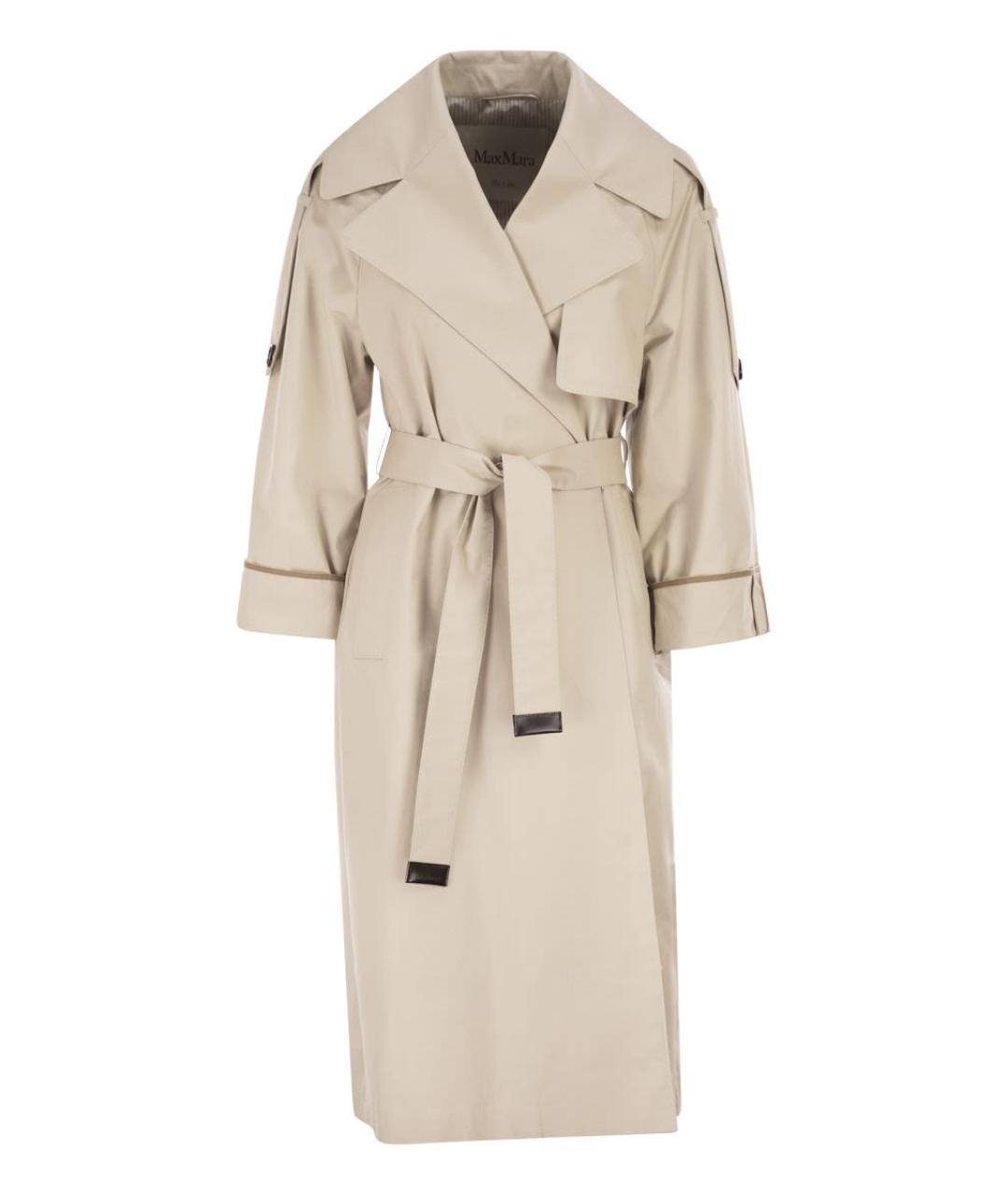 MAX MARA Бежевый хлопковый тренч/плащ, фото 1