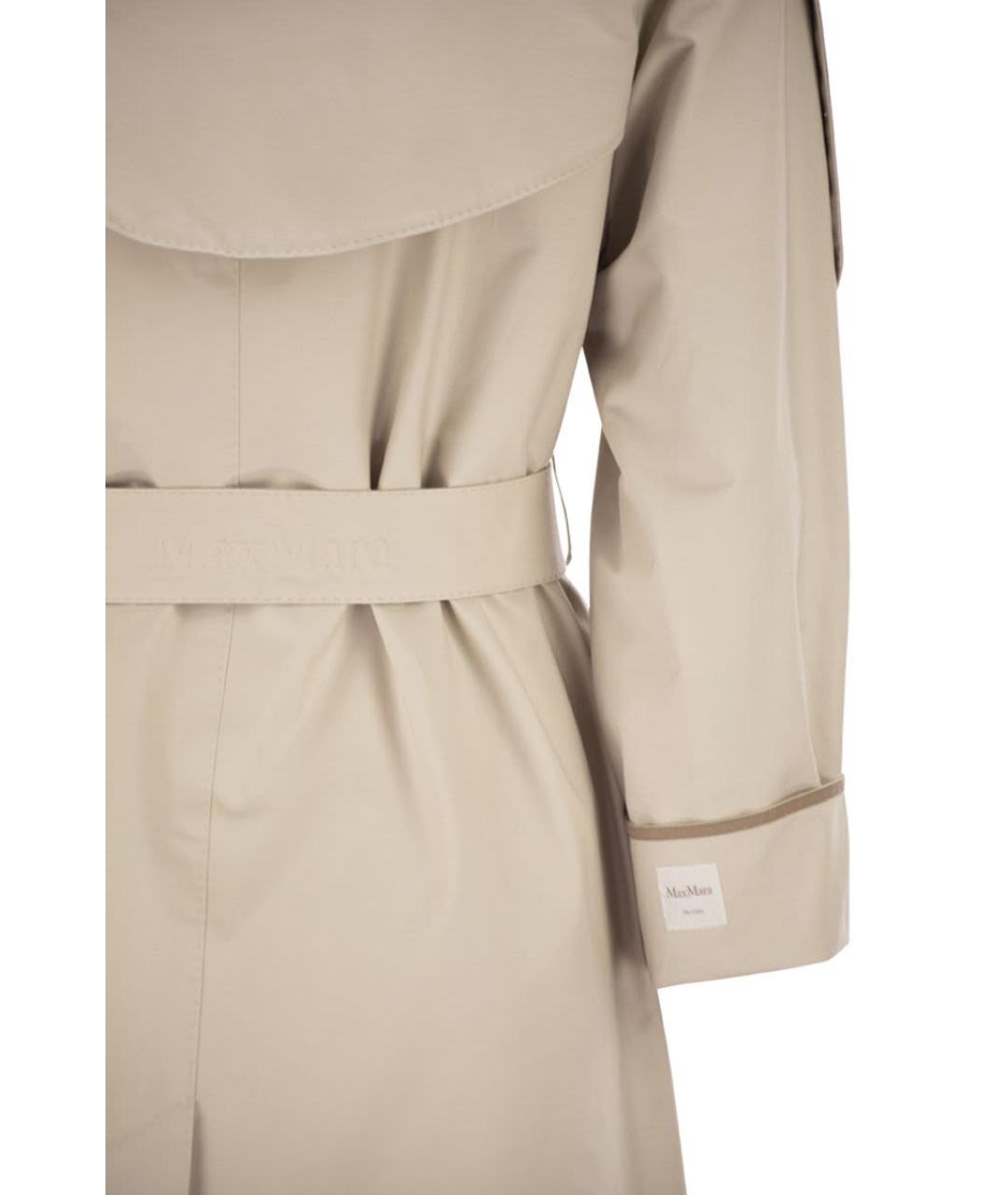MAX MARA Бежевый хлопковый тренч/плащ, фото 4