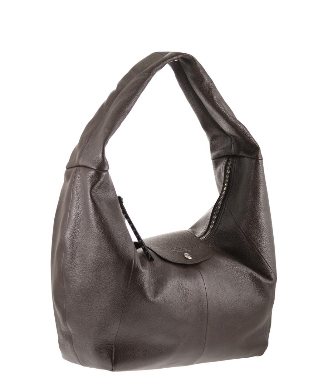 LONGCHAMP Коричневая кожаная сумка через плечо, фото 4