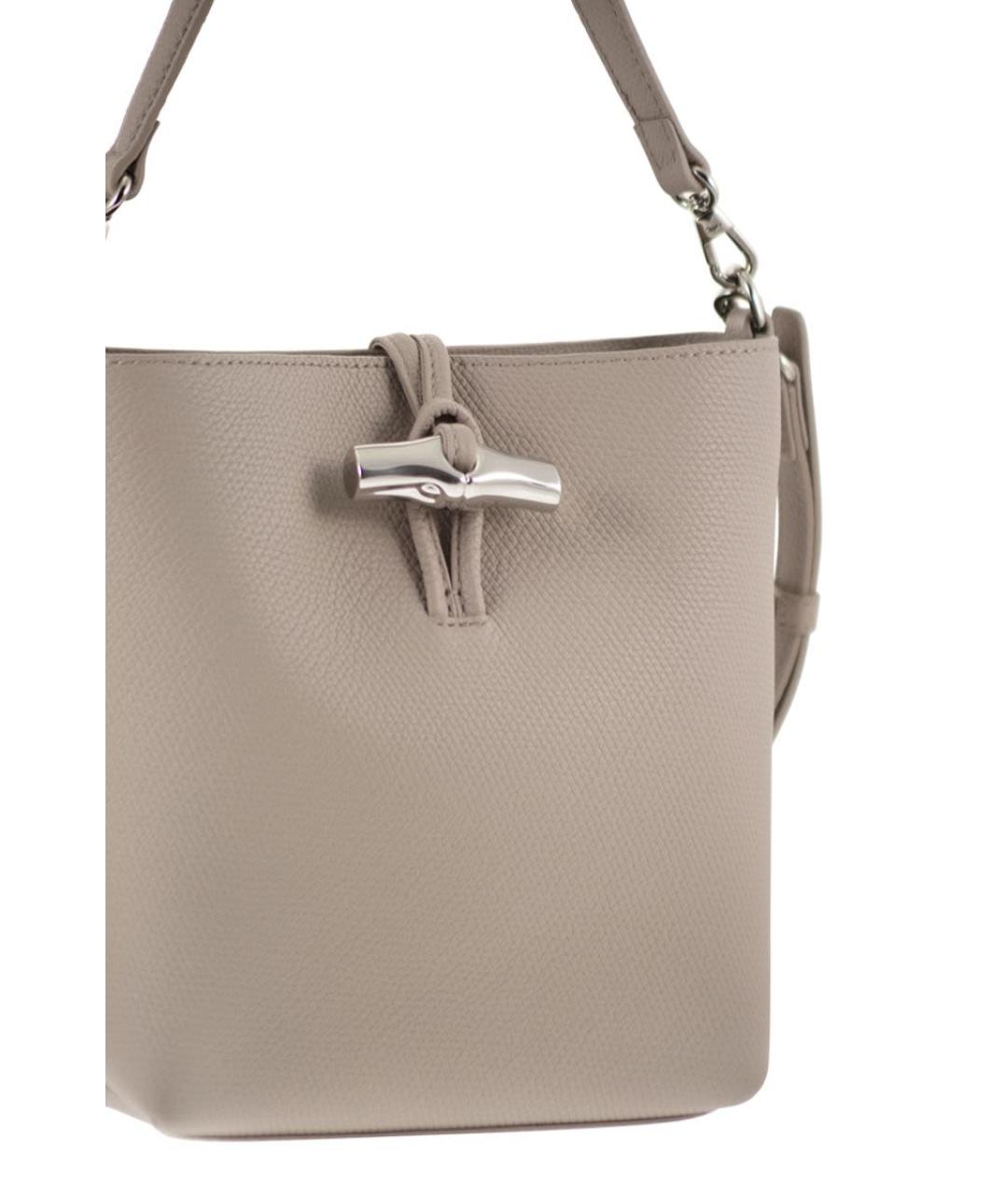 LONGCHAMP Бежевая кожаная сумка через плечо, фото 5