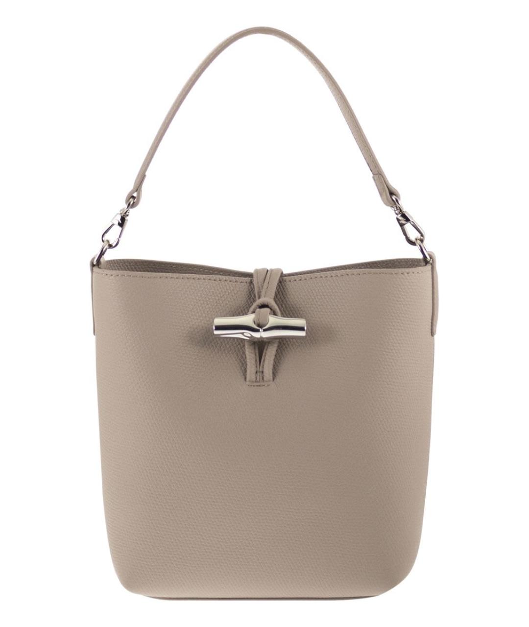 LONGCHAMP Бежевая кожаная сумка через плечо, фото 1