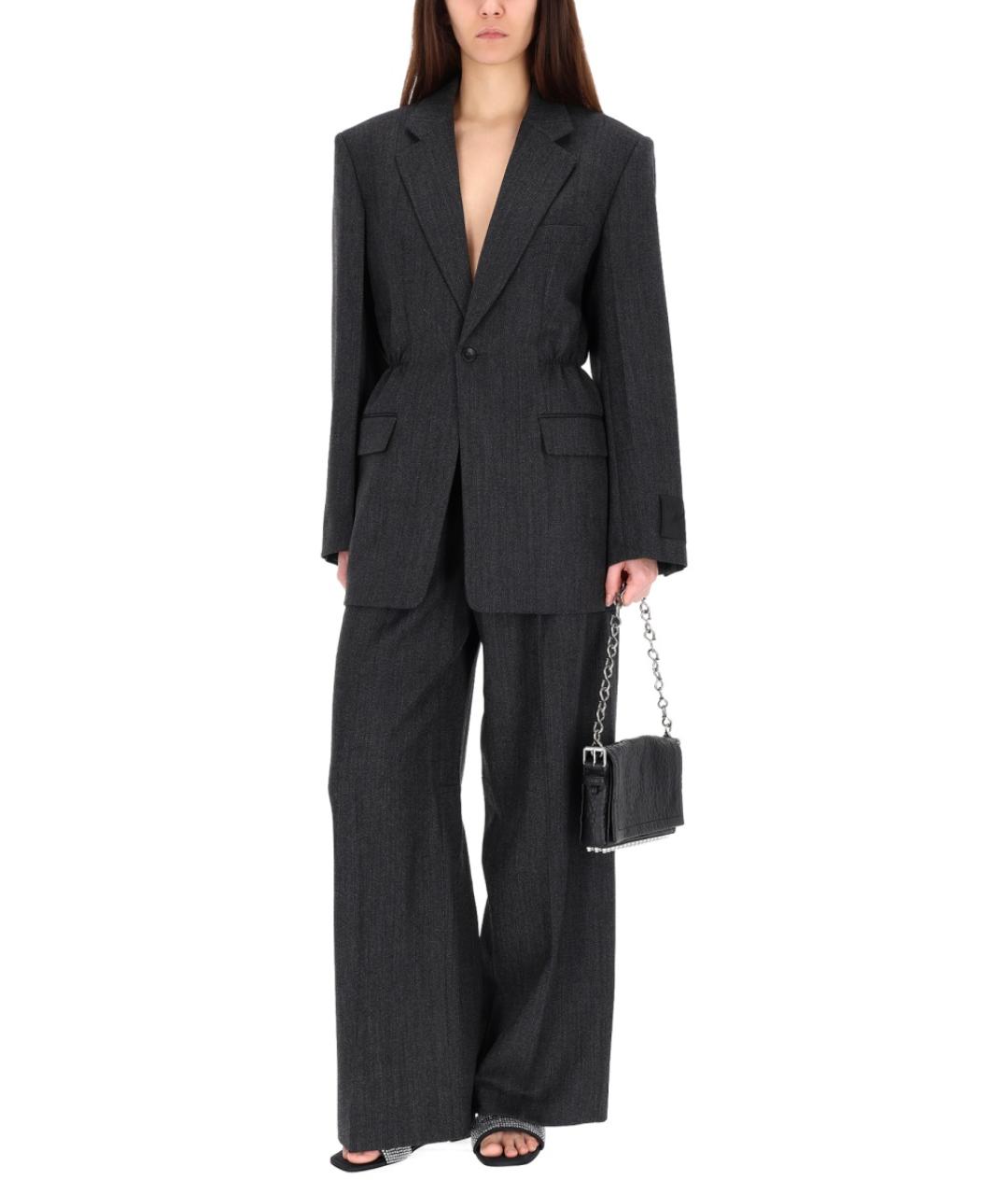 ALEXANDER WANG Черные шерстяные прямые брюки, фото 2