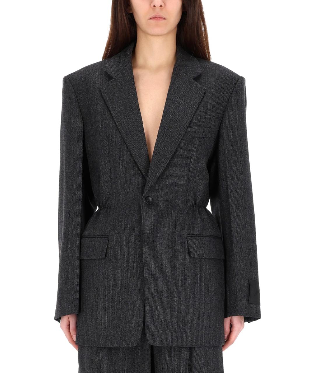 ALEXANDER WANG Серый шерстяной жакет/пиджак, фото 4