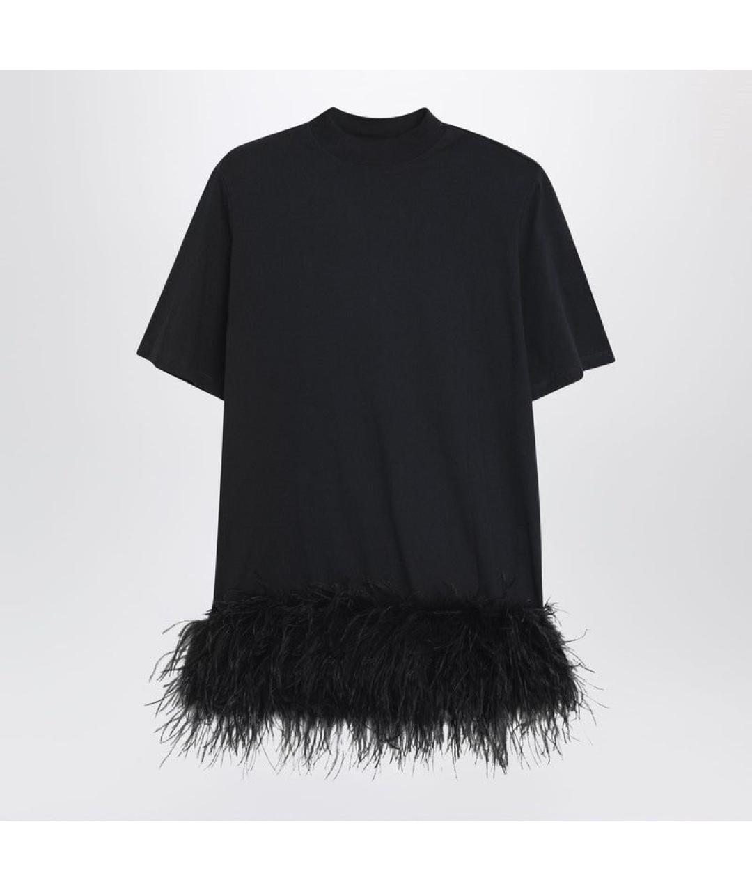 THE ATTICO Черное хлопковое коктейльное платье, фото 3