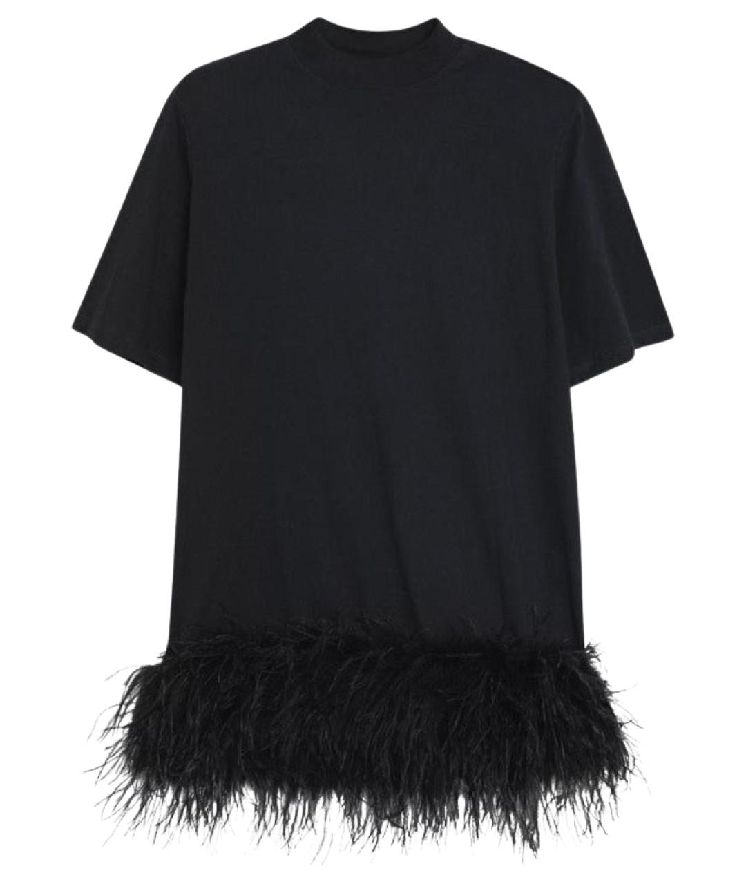 THE ATTICO Черное хлопковое коктейльное платье, фото 1