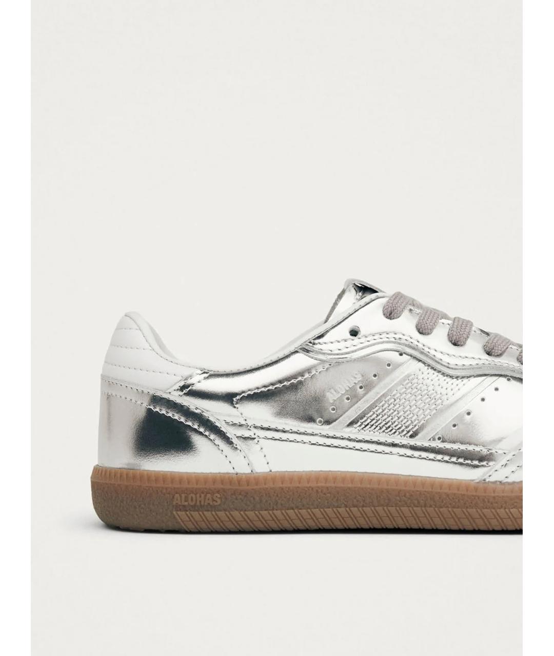 ALOHAS Серебряные кожаные кеды, фото 5