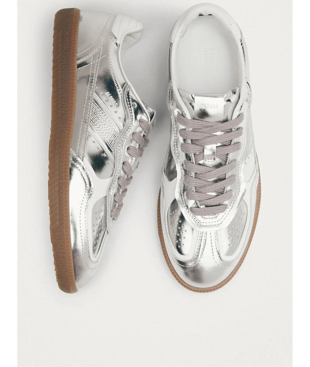 ALOHAS Серебряные кожаные кеды, фото 4