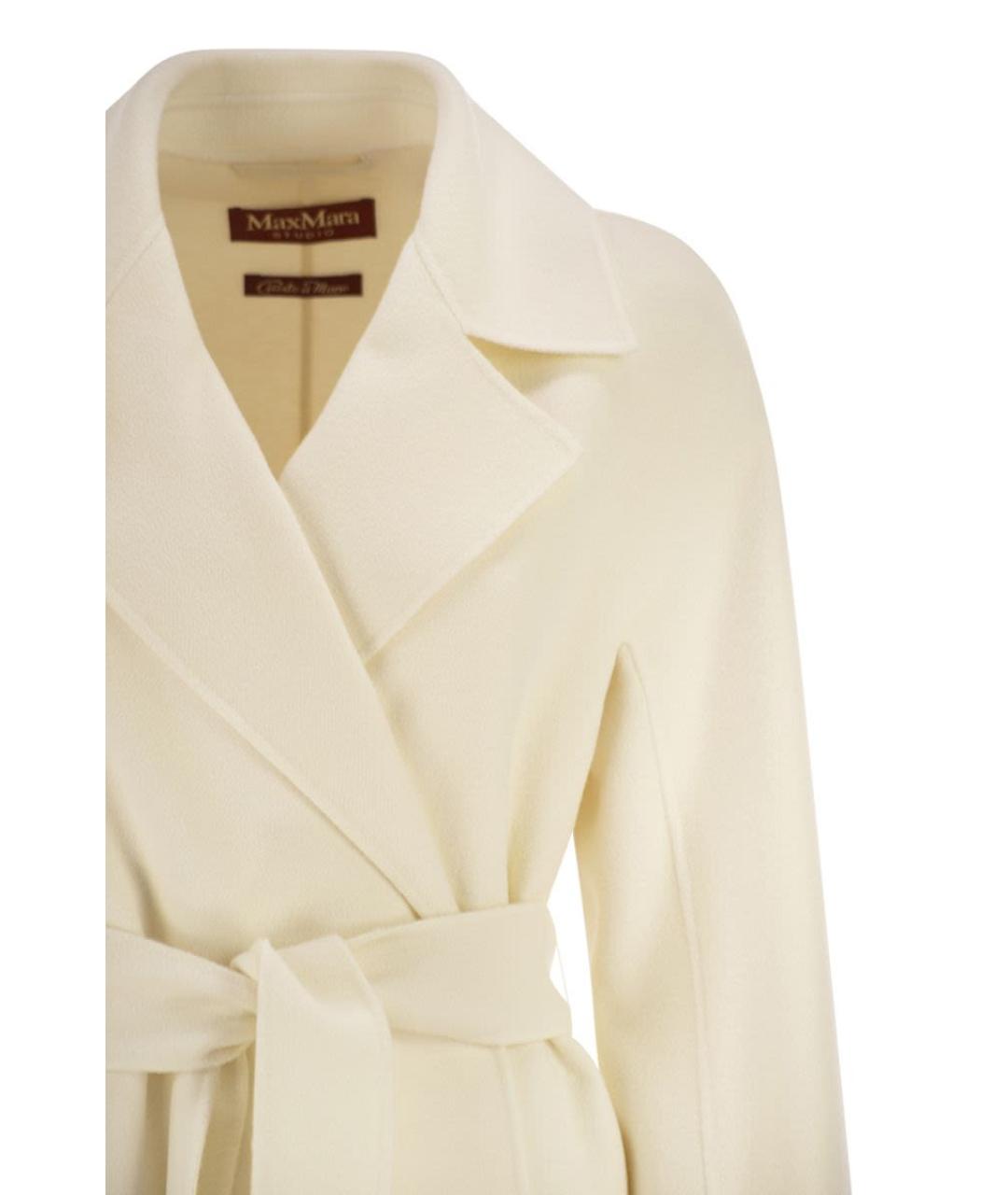 MAX MARA Белое шерстяное пальто, фото 4