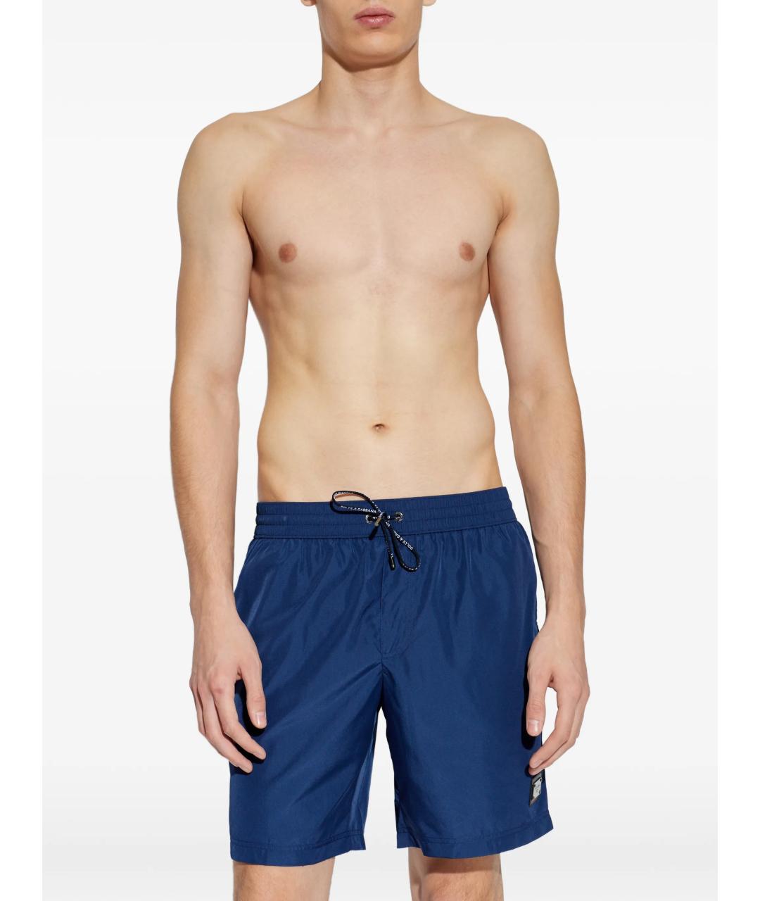 DOLCE&GABBANA Синие полиэстеровые шорты, фото 2