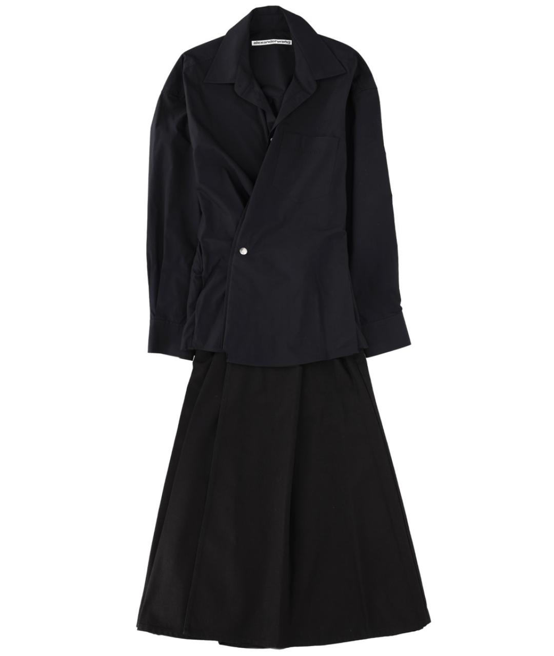 ALEXANDER WANG Черное хлопковое повседневное платье, фото 1