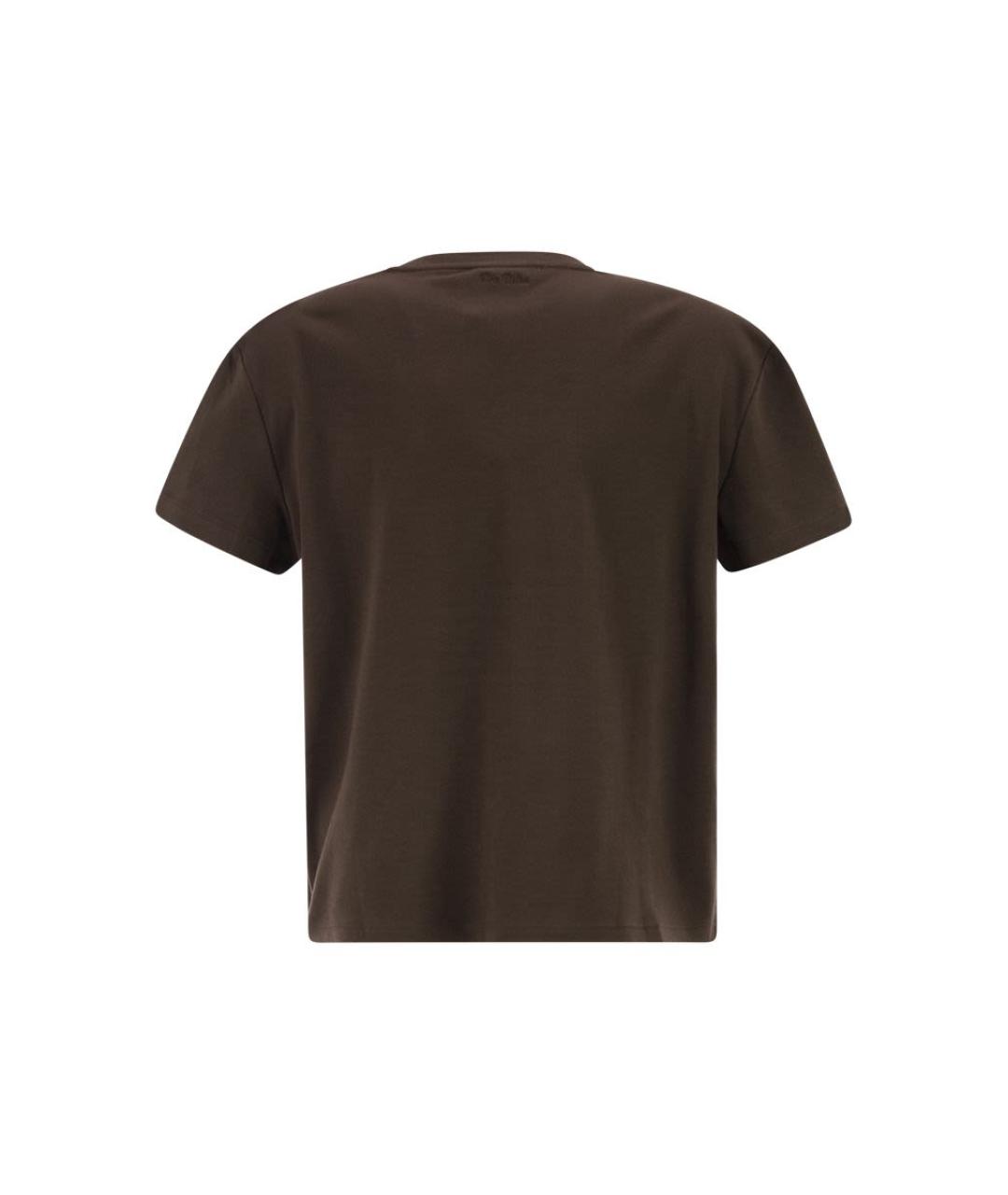 'S MAX MARA Коричневая хлопковая футболка, фото 2