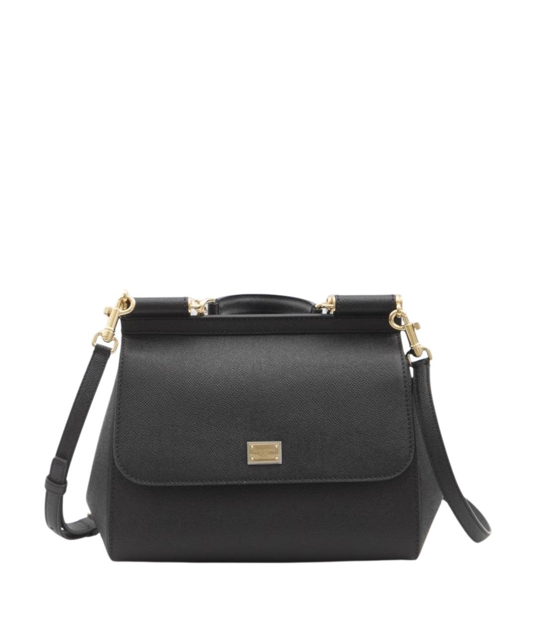 DOLCE&GABBANA Черная кожаная сумка тоут, фото 1