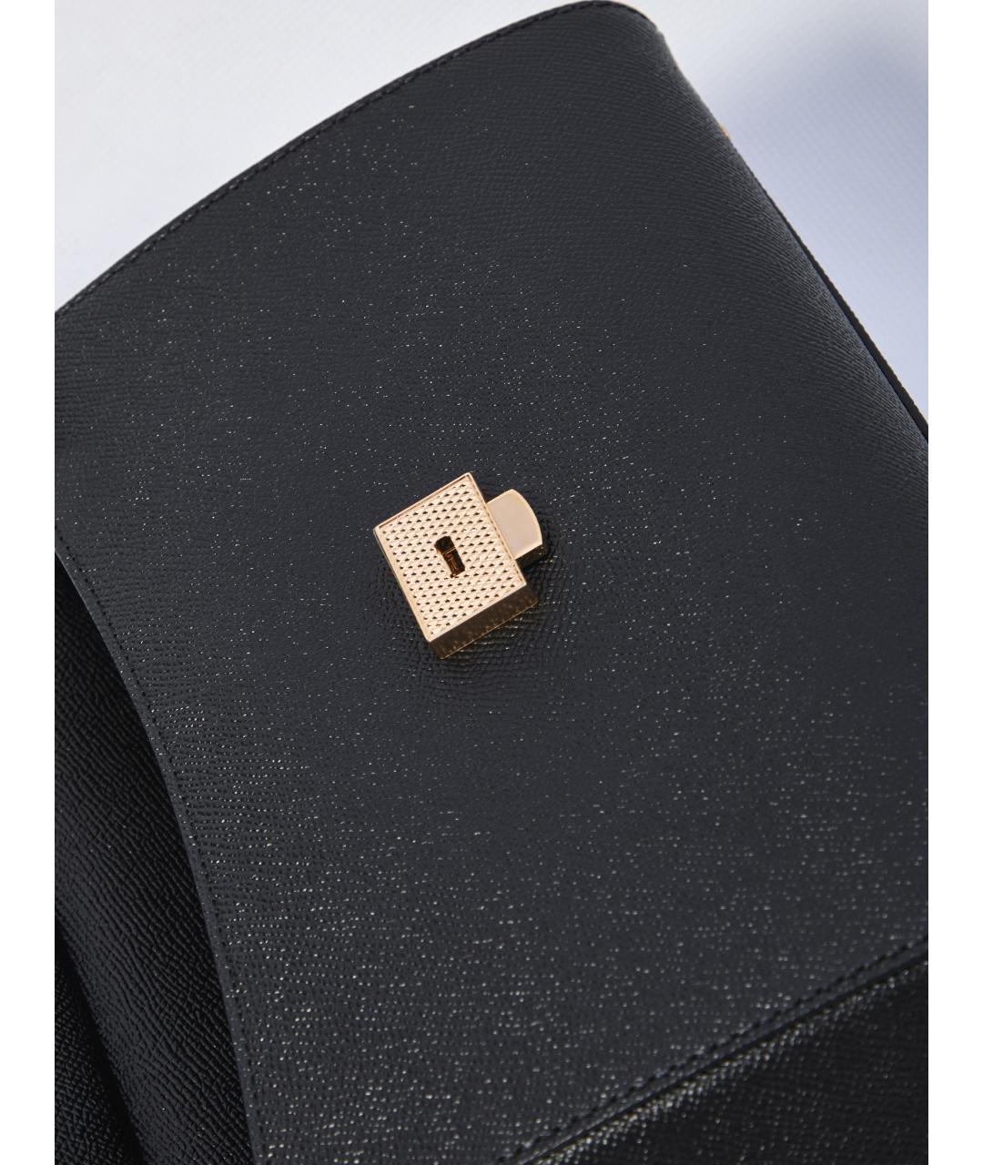 DOLCE&GABBANA Черная кожаная сумка тоут, фото 4