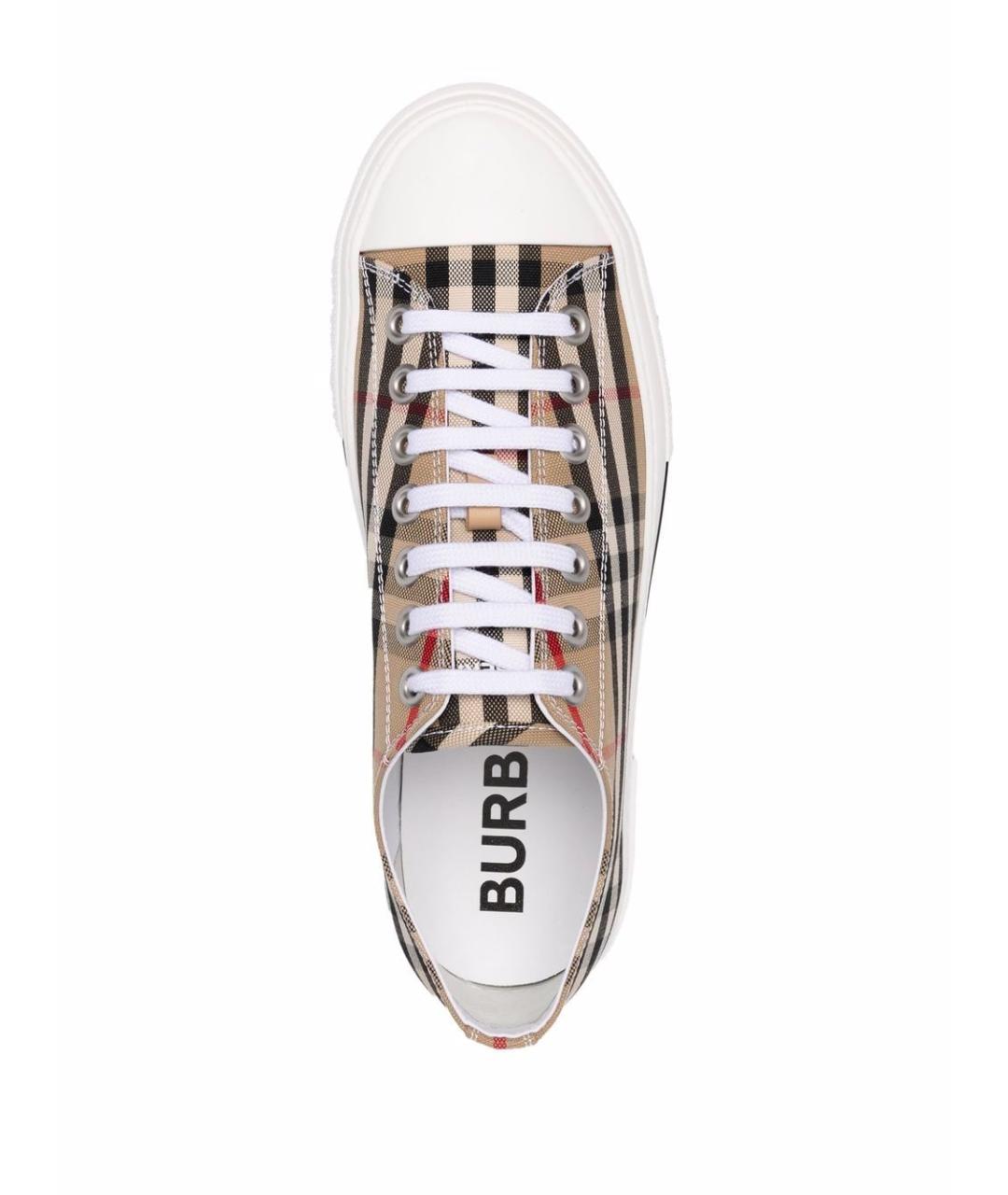 BURBERRY Мульти текстильные низкие кроссовки / кеды, фото 4