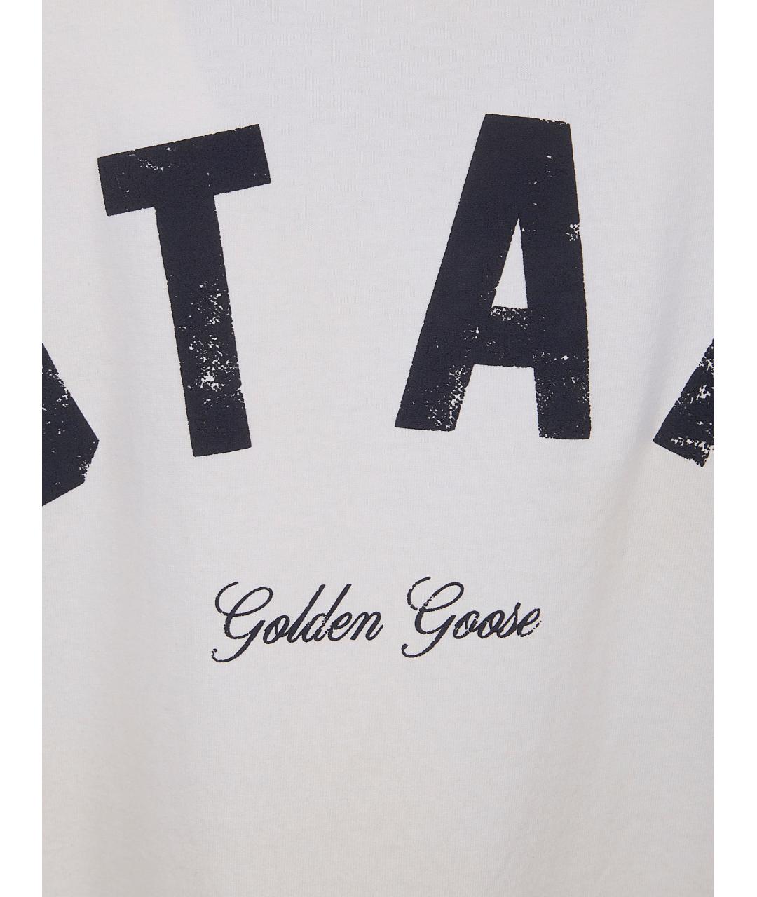 GOLDEN GOOSE DELUXE BRAND Белая хлопковая футболка, фото 3