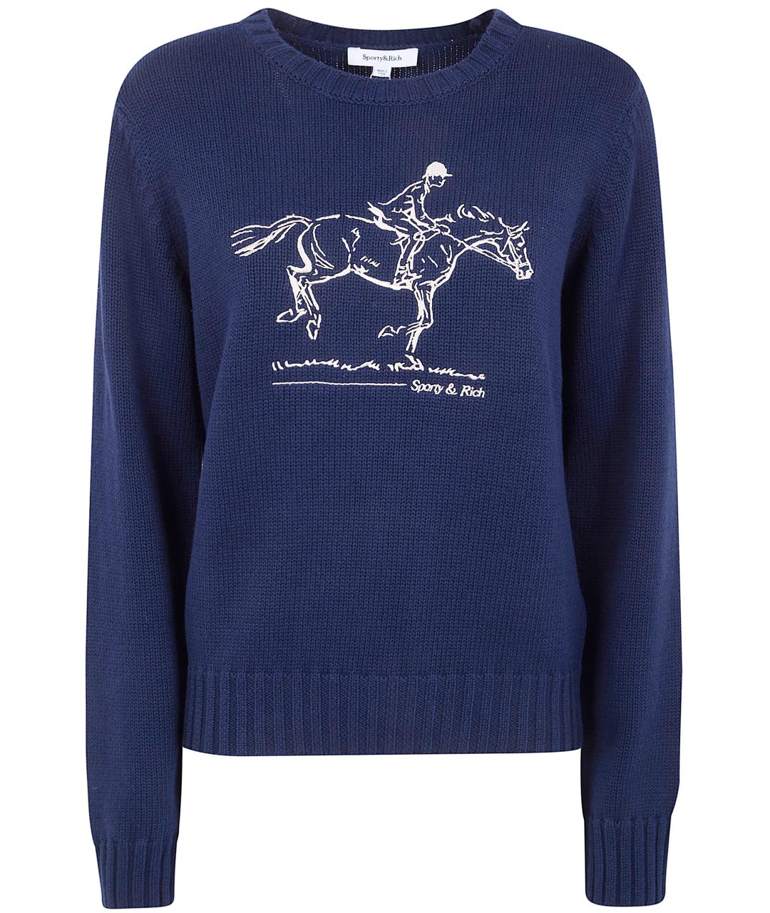 SPORTY AND RICH Синий хлопковый джемпер / свитер, фото 1