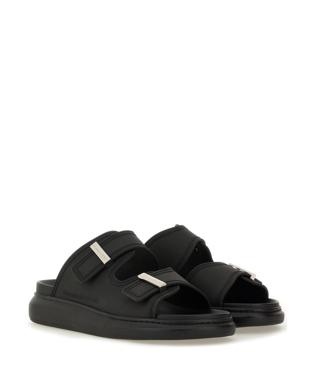 ALEXANDER MCQUEEN Черные синтетические сандалии, фото 2