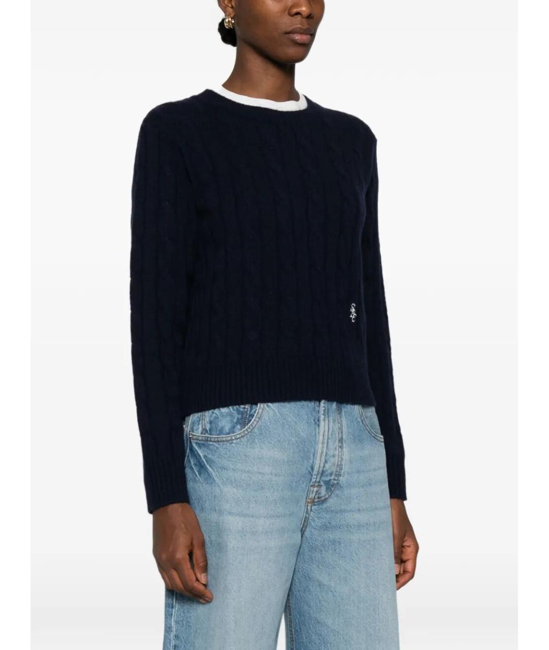 SPORTY AND RICH Синий кашемировый джемпер / свитер, фото 4