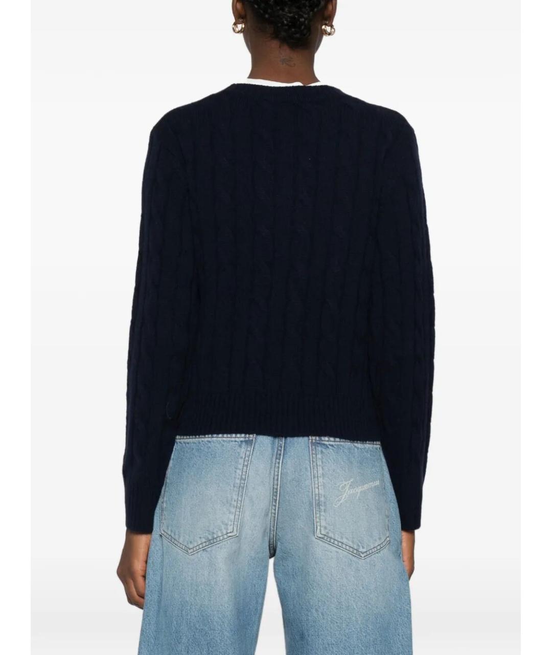 SPORTY AND RICH Синий кашемировый джемпер / свитер, фото 5