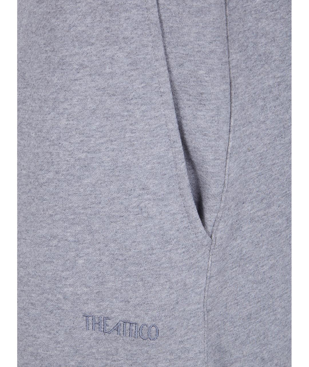 THE ATTICO Серые хлопковые прямые брюки, фото 3