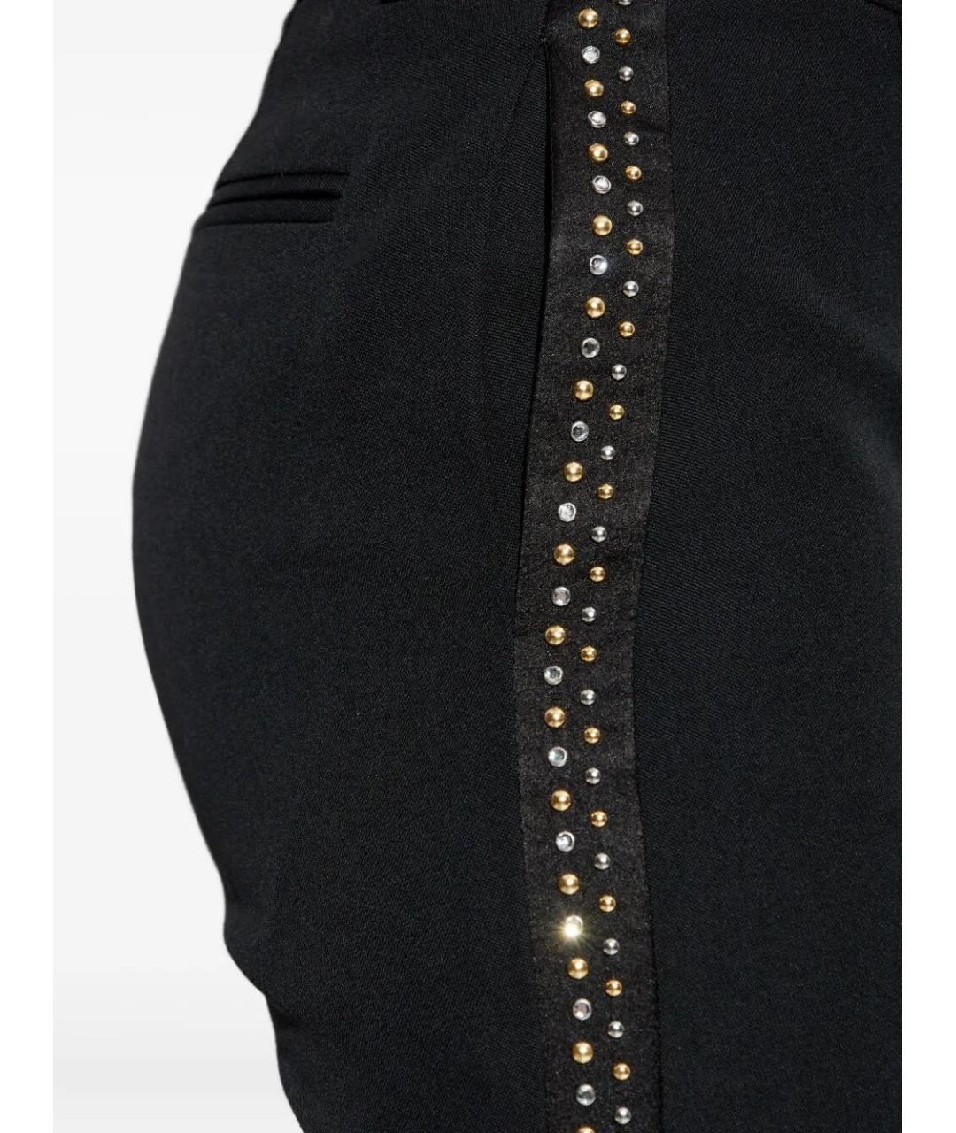 VERSACE Черные шерстяные прямые брюки, фото 5