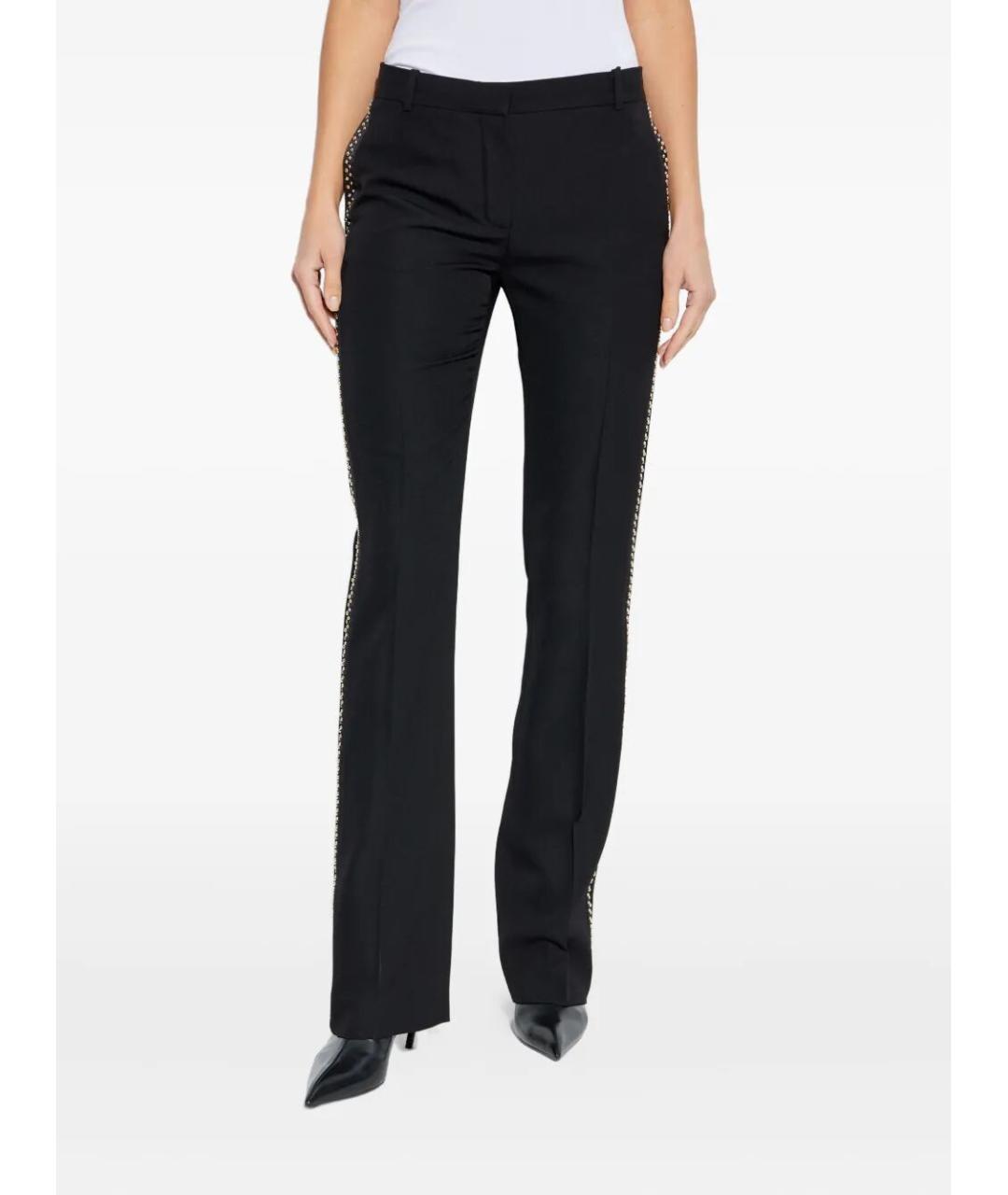 VERSACE Черные шерстяные прямые брюки, фото 3