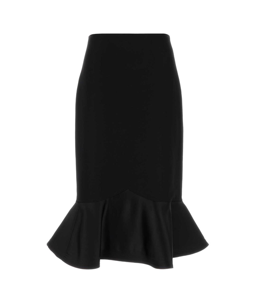 FENDI Черная шерстяная юбка миди, фото 1
