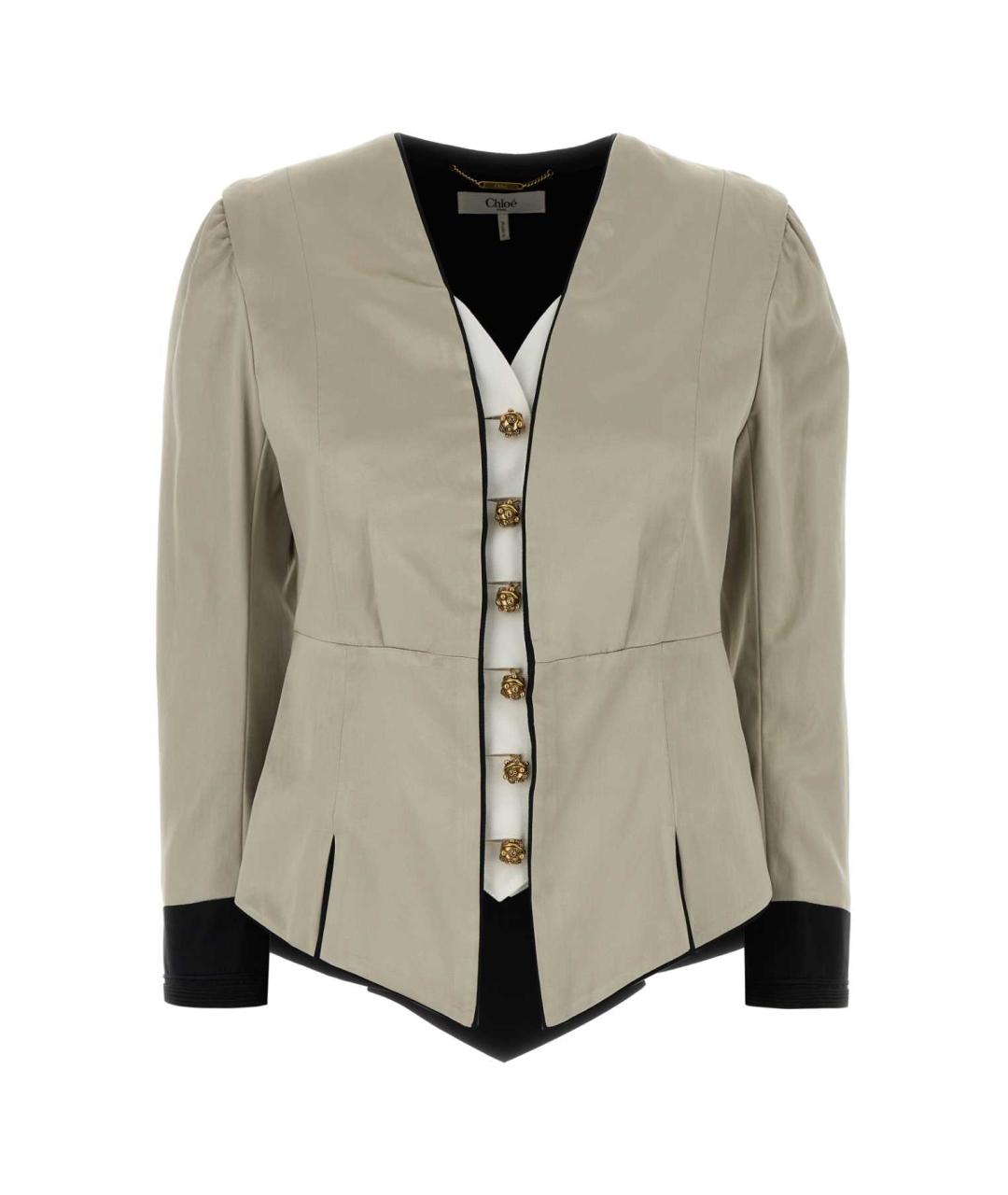 CHLOE Серый хлопковый жакет/пиджак, фото 1
