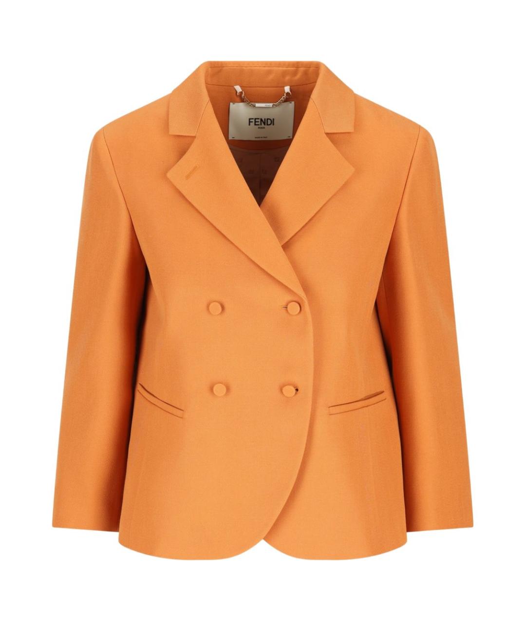 FENDI Оранжевый шерстяной жакет/пиджак, фото 1