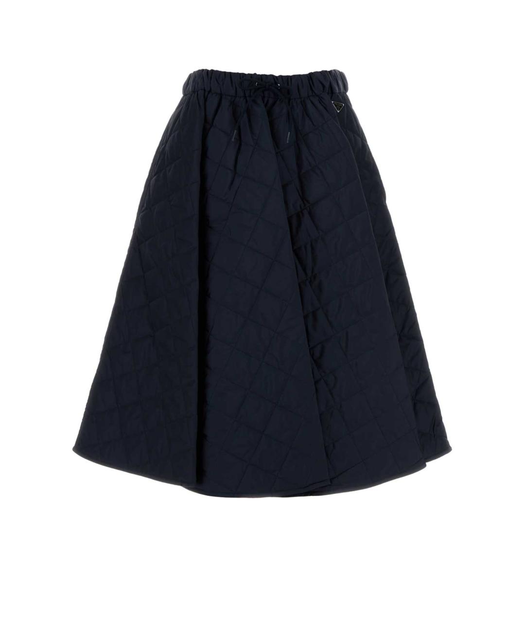 PRADA Темно-синяя полиамидовая юбка миди, фото 1