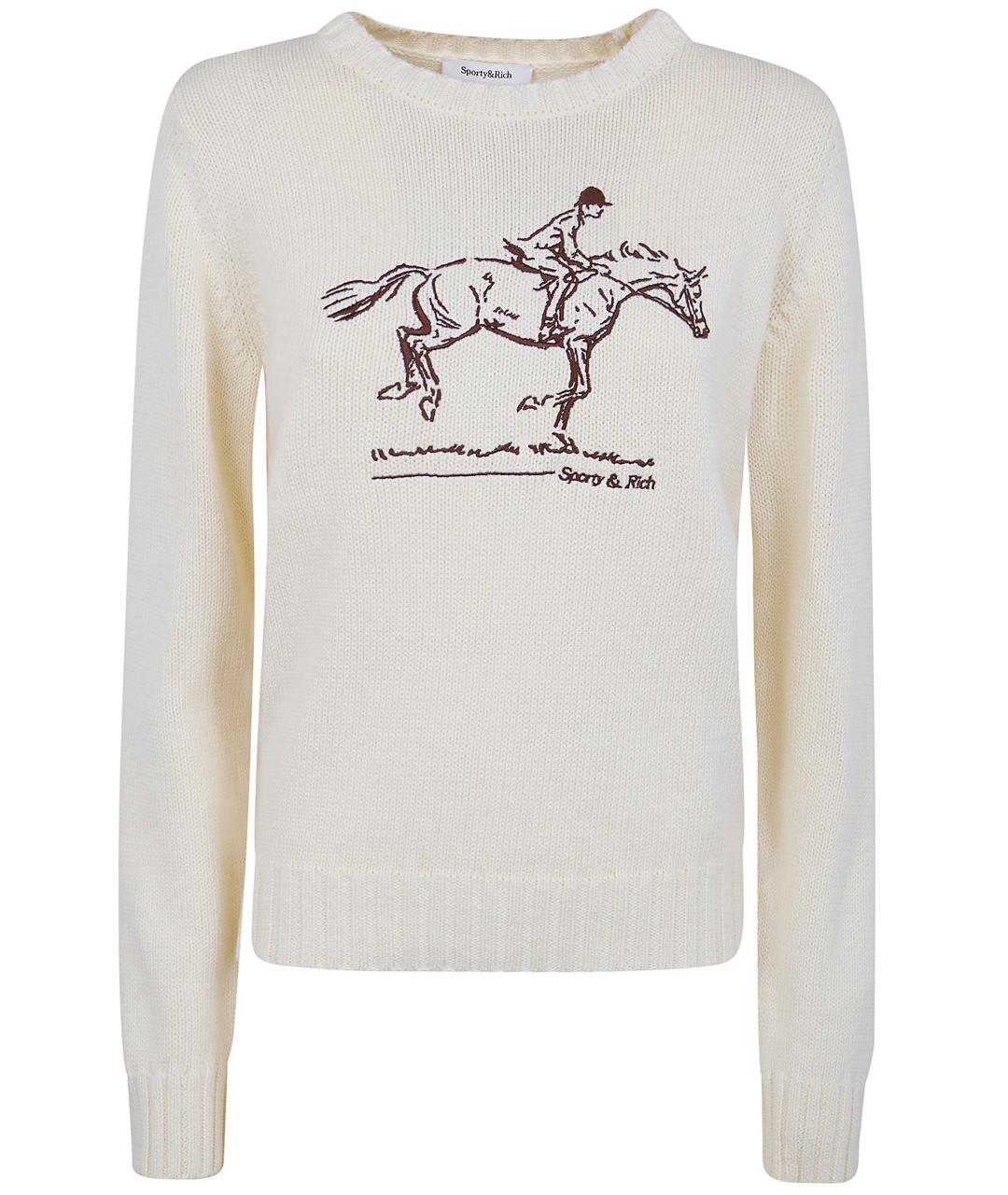 SPORTY AND RICH Белый хлопковый джемпер / свитер, фото 1