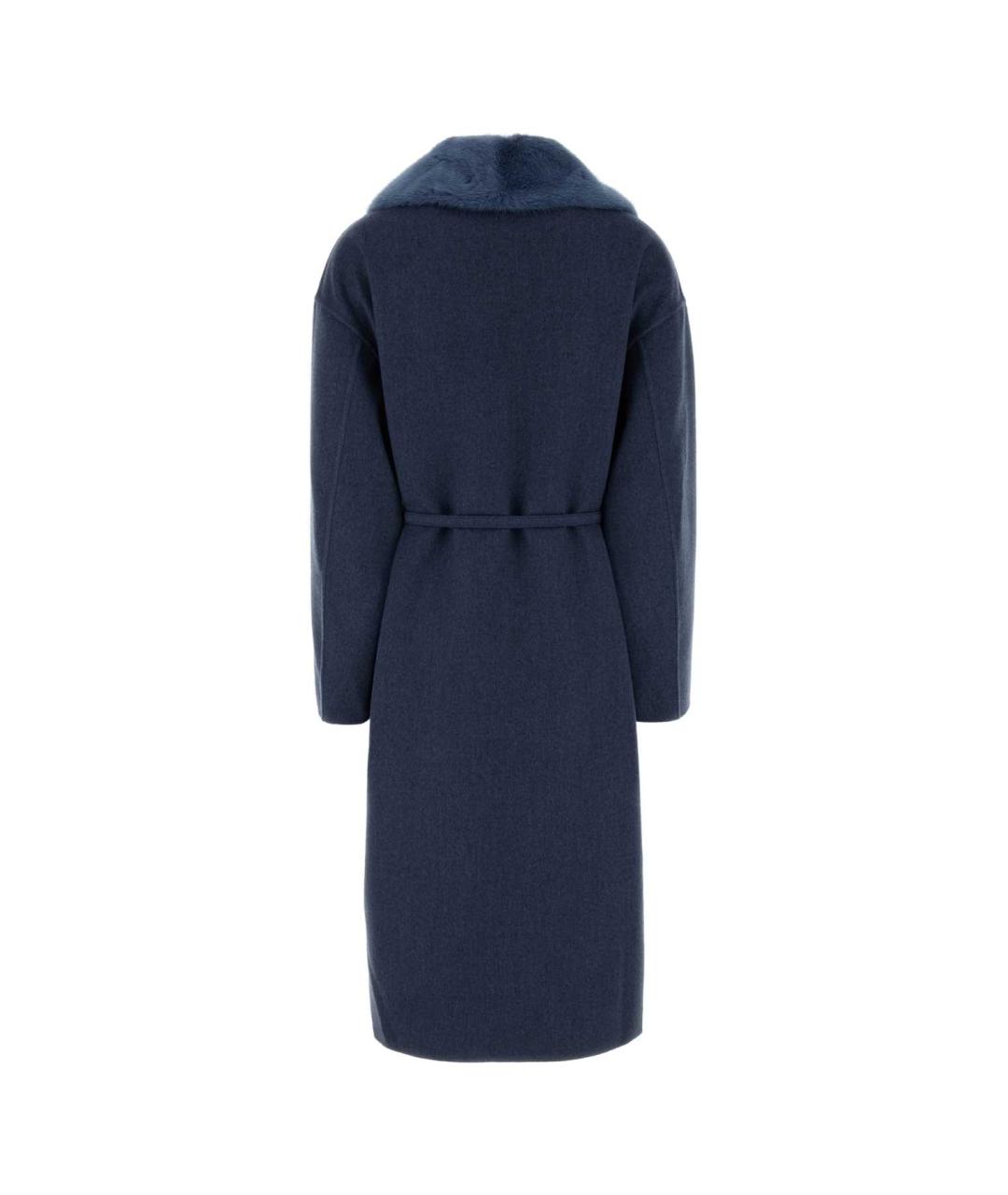 FENDI Синее кашемировое пальто, фото 4