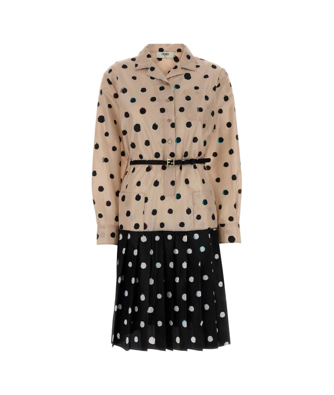 FENDI Мульти шелковое повседневное платье, фото 1