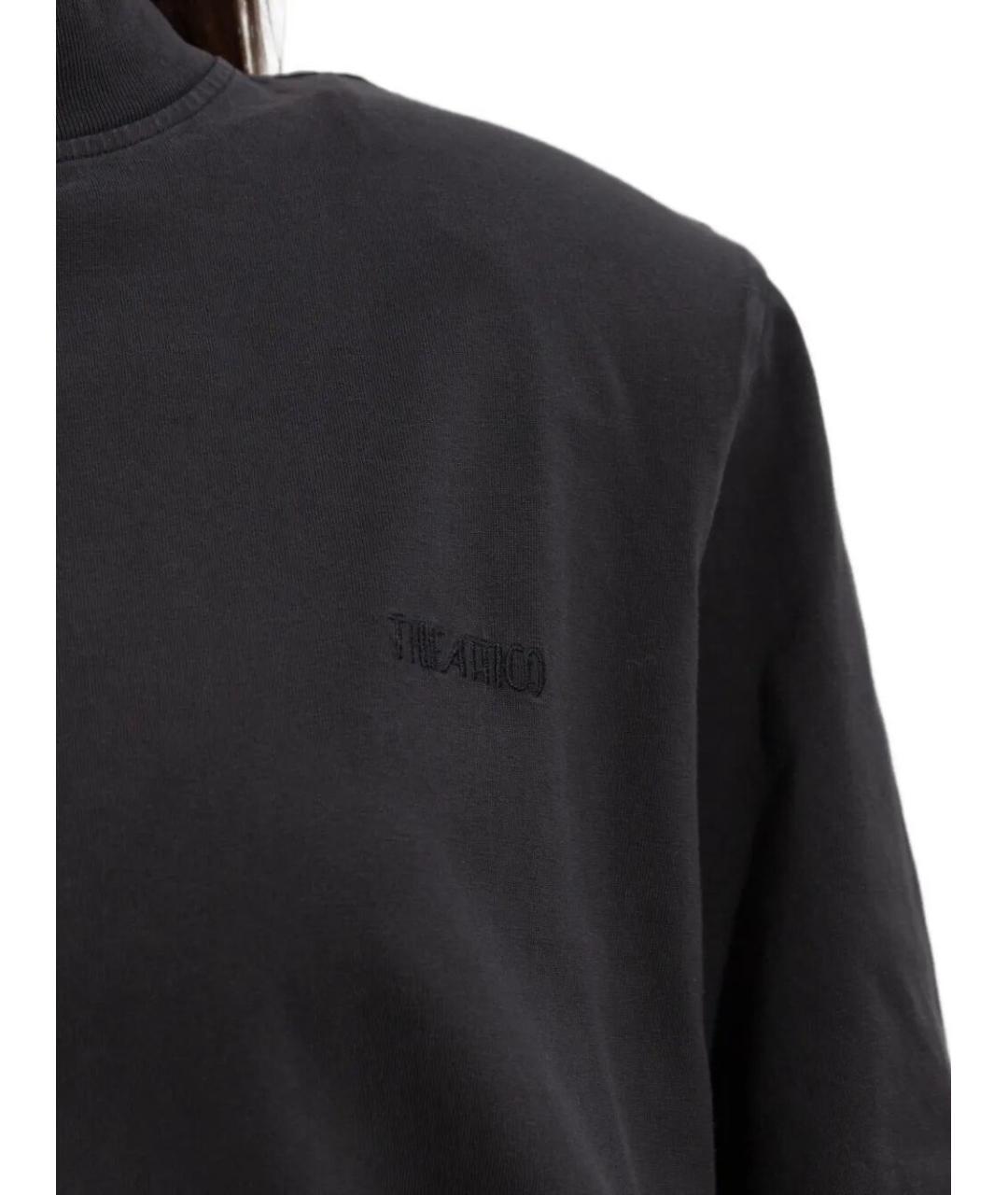 THE ATTICO Черная хлопковая футболка, фото 4